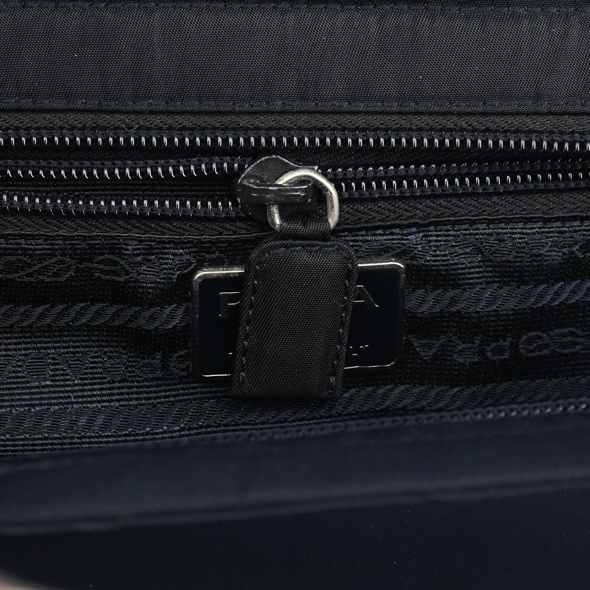 Navy Tessuto Metal Tote Bag