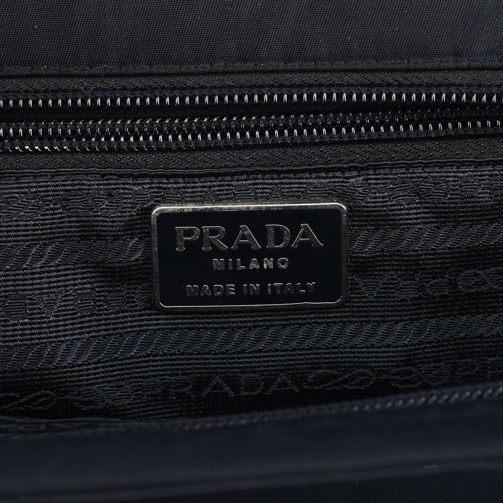 Navy Tessuto Metal Tote Bag