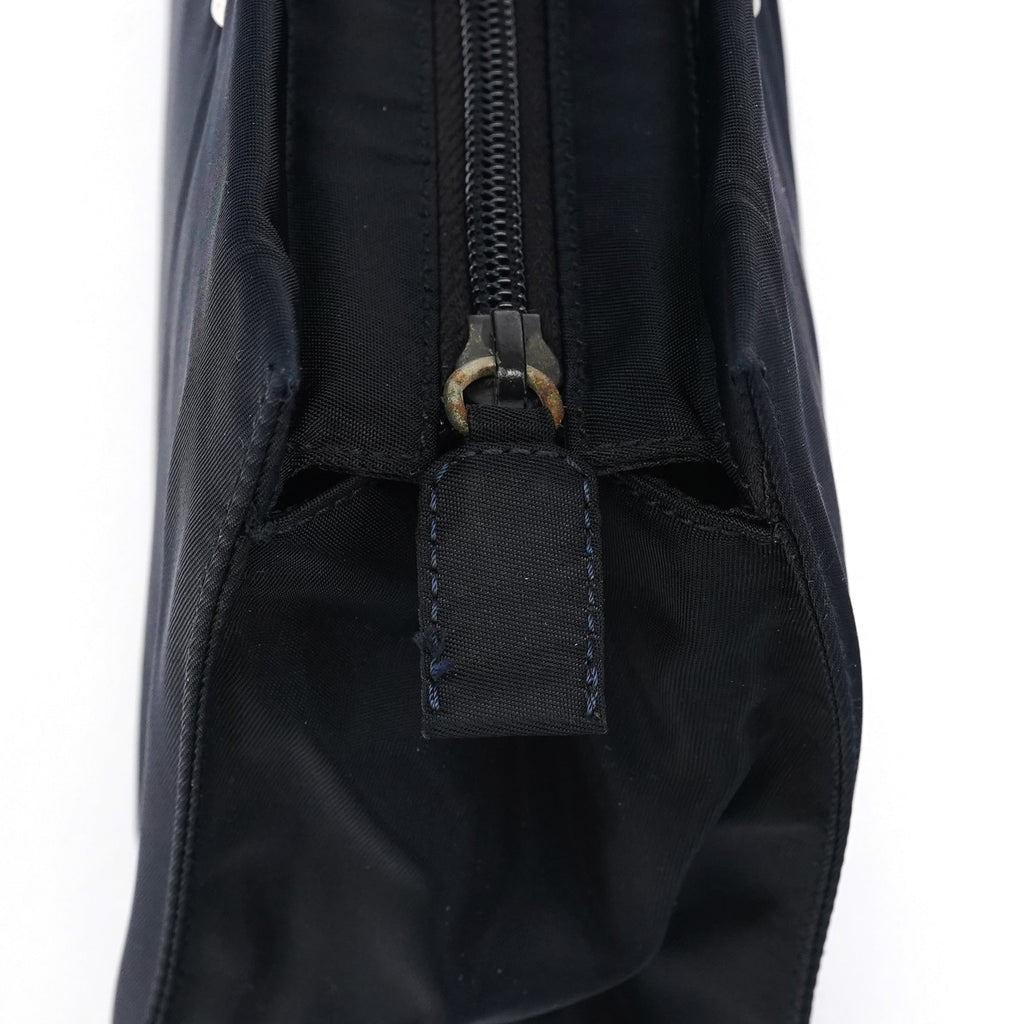 Navy Tessuto Metal Tote Bag
