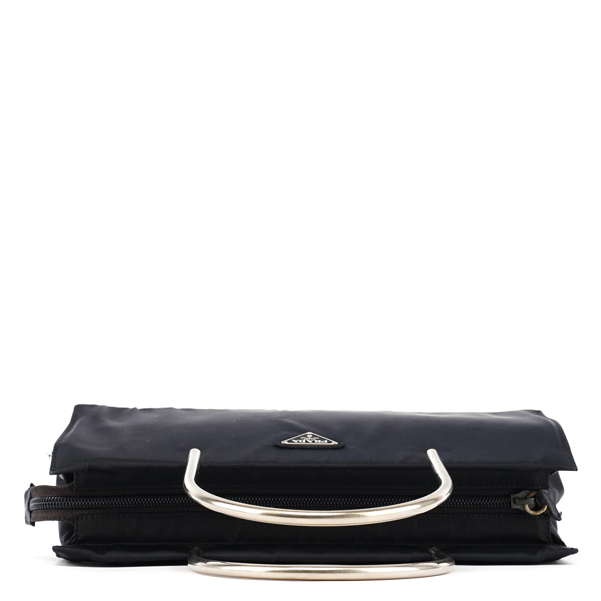 Navy Tessuto Metal Tote Bag