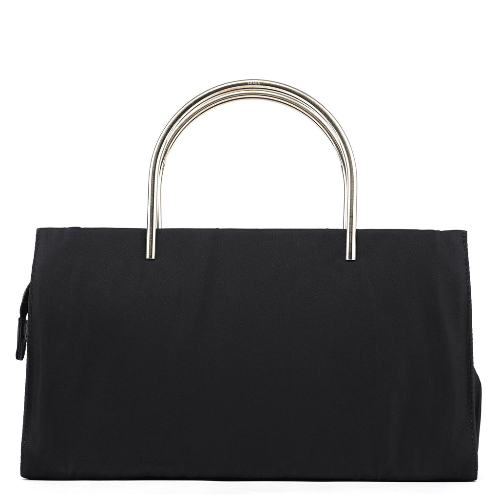 Navy Tessuto Metal Tote Bag