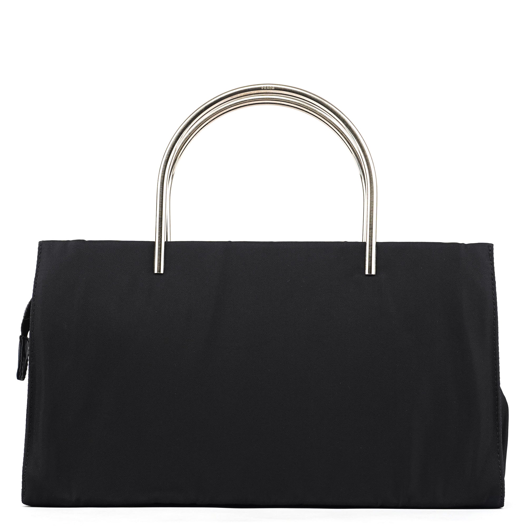 Navy Tessuto Metal Tote Bag