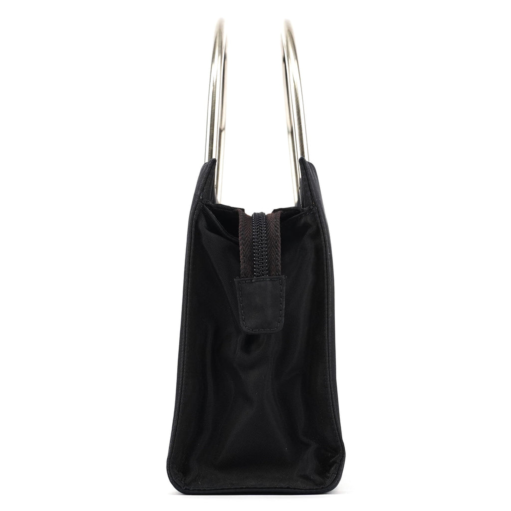 Navy Tessuto Metal Tote Bag