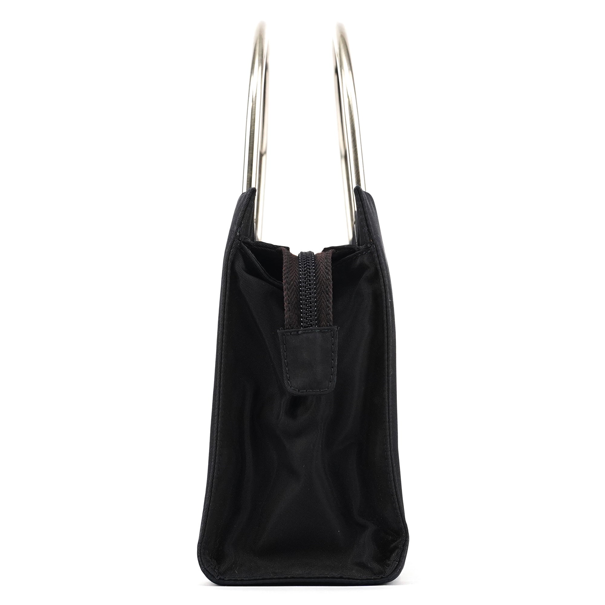 Navy Tessuto Metal Tote Bag