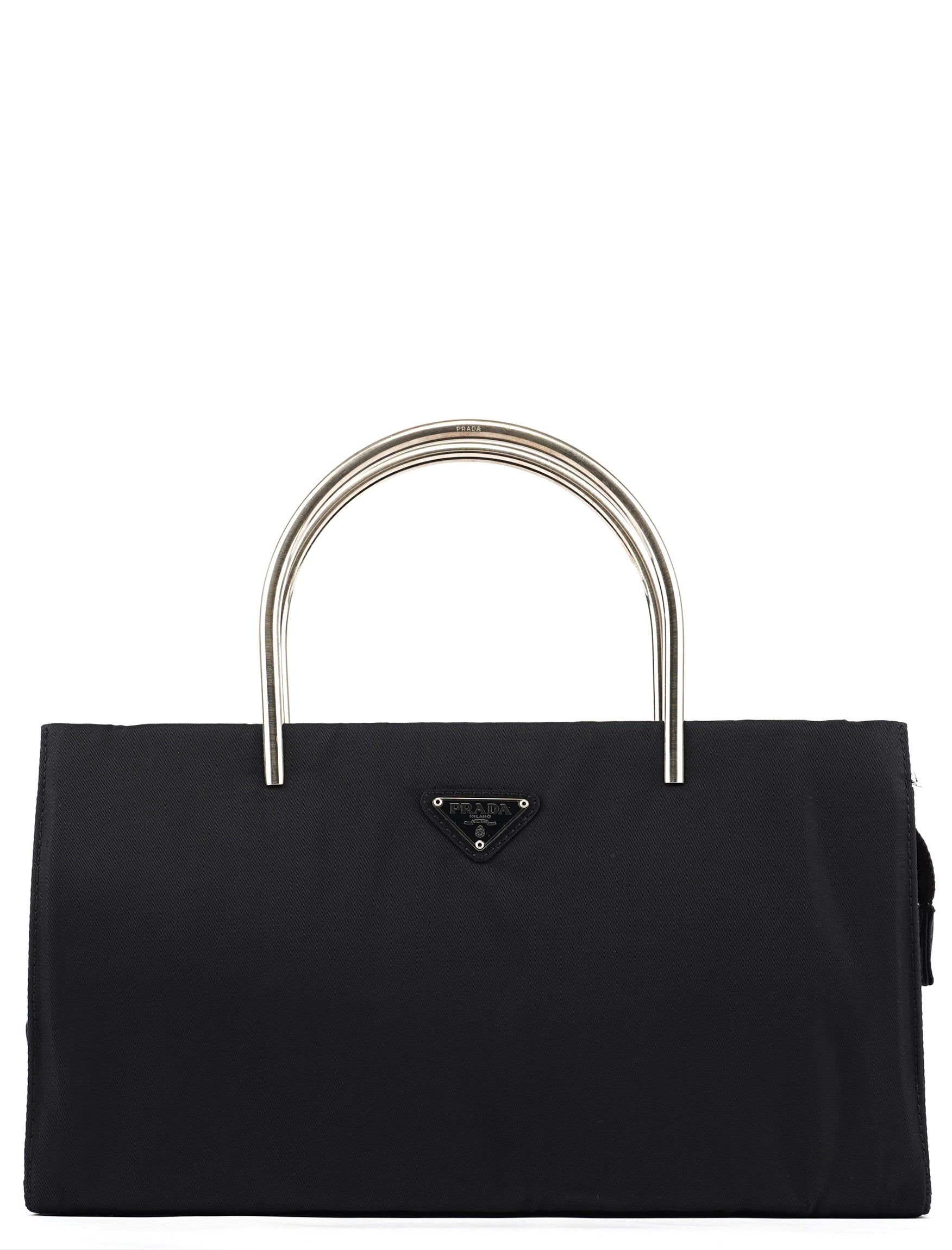 Navy Tessuto Metal Tote Bag