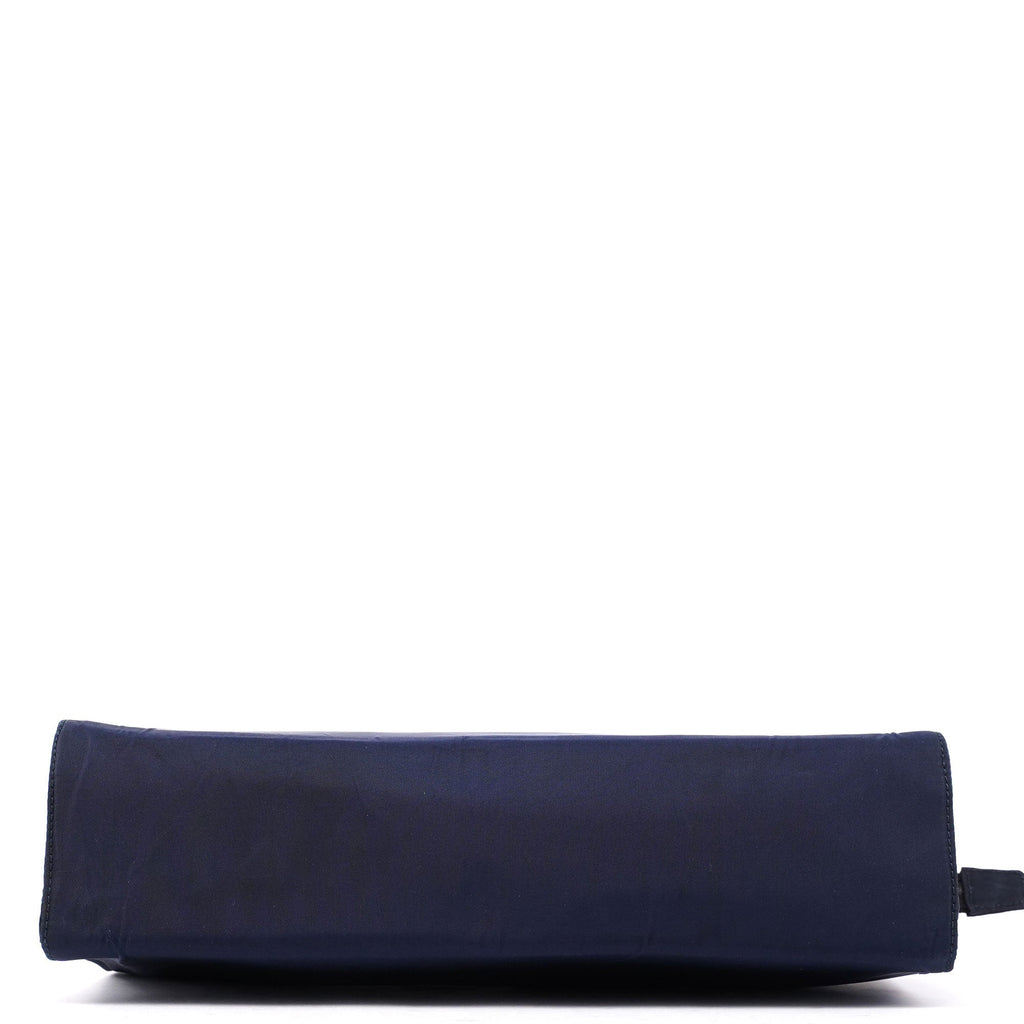 Navy Tessuto Metal Tote Bag
