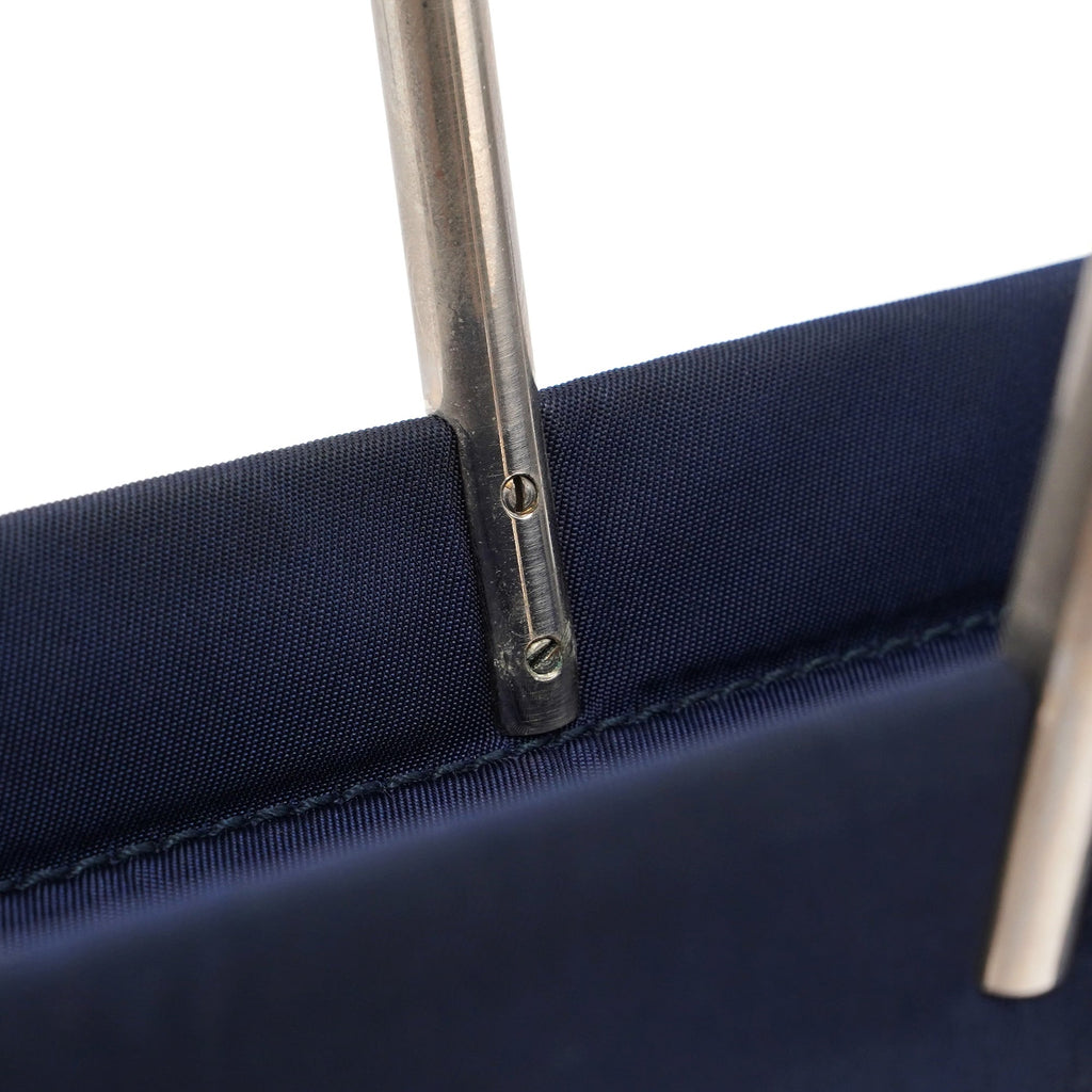Navy Tessuto Metal Tote Bag