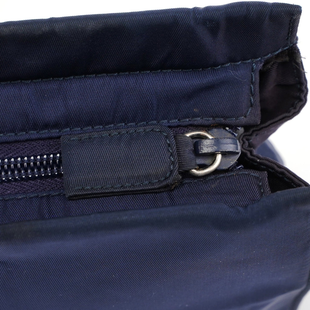 Navy Tessuto Metal Tote Bag