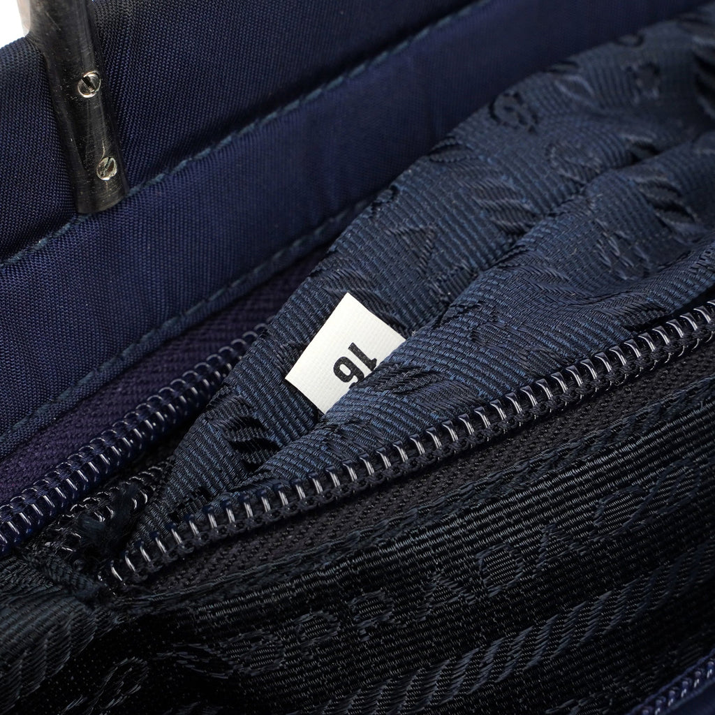Navy Tessuto Metal Tote Bag