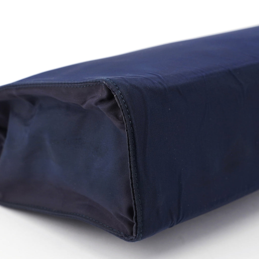 Navy Tessuto Metal Tote Bag