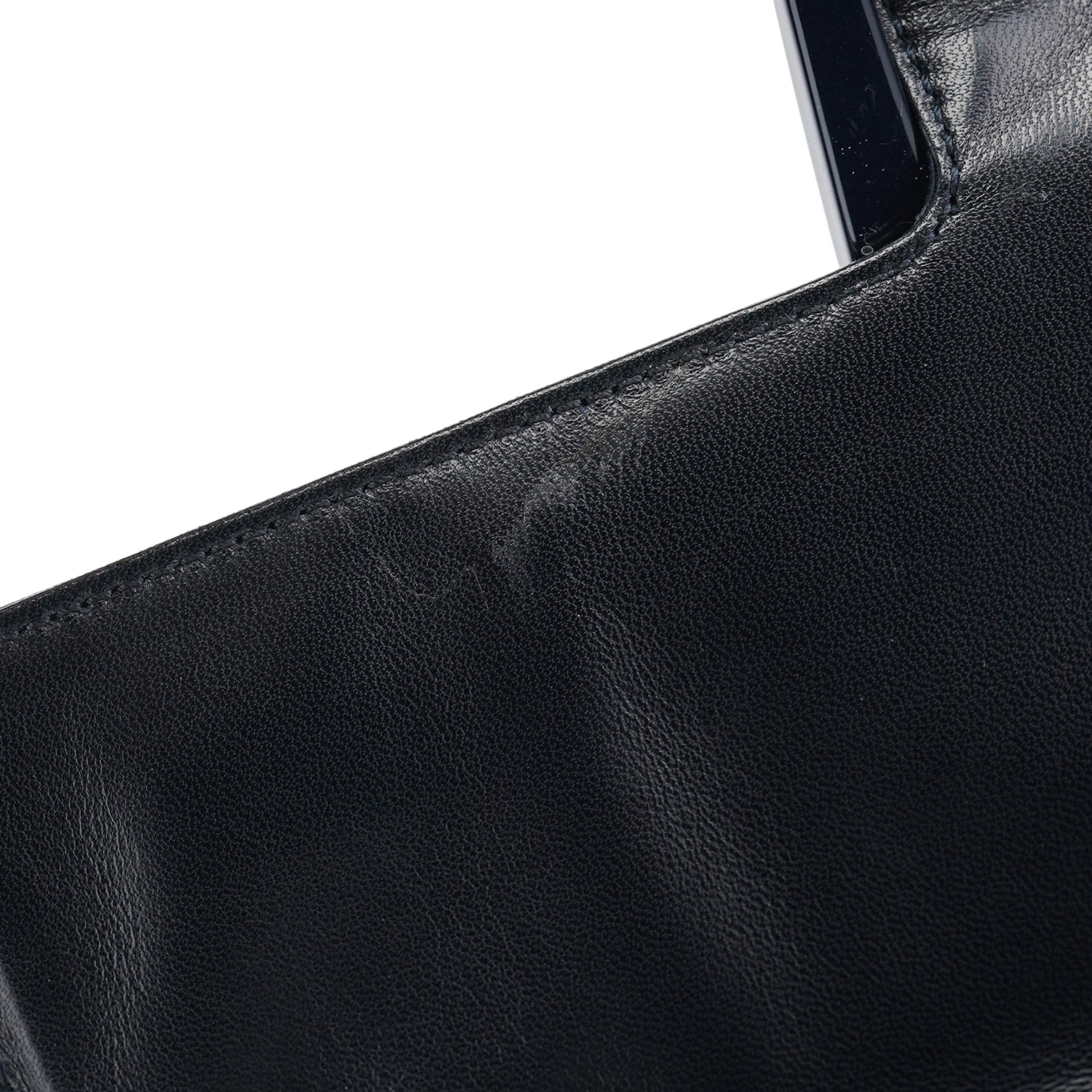 Navy Tessuto Nappa Top Handle Bag