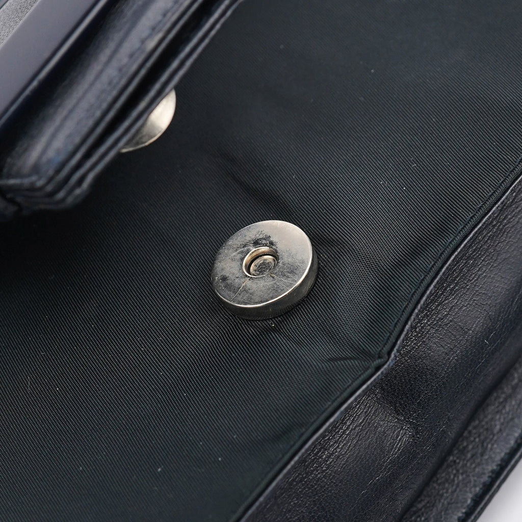 Navy Tessuto Nappa Top Handle Bag