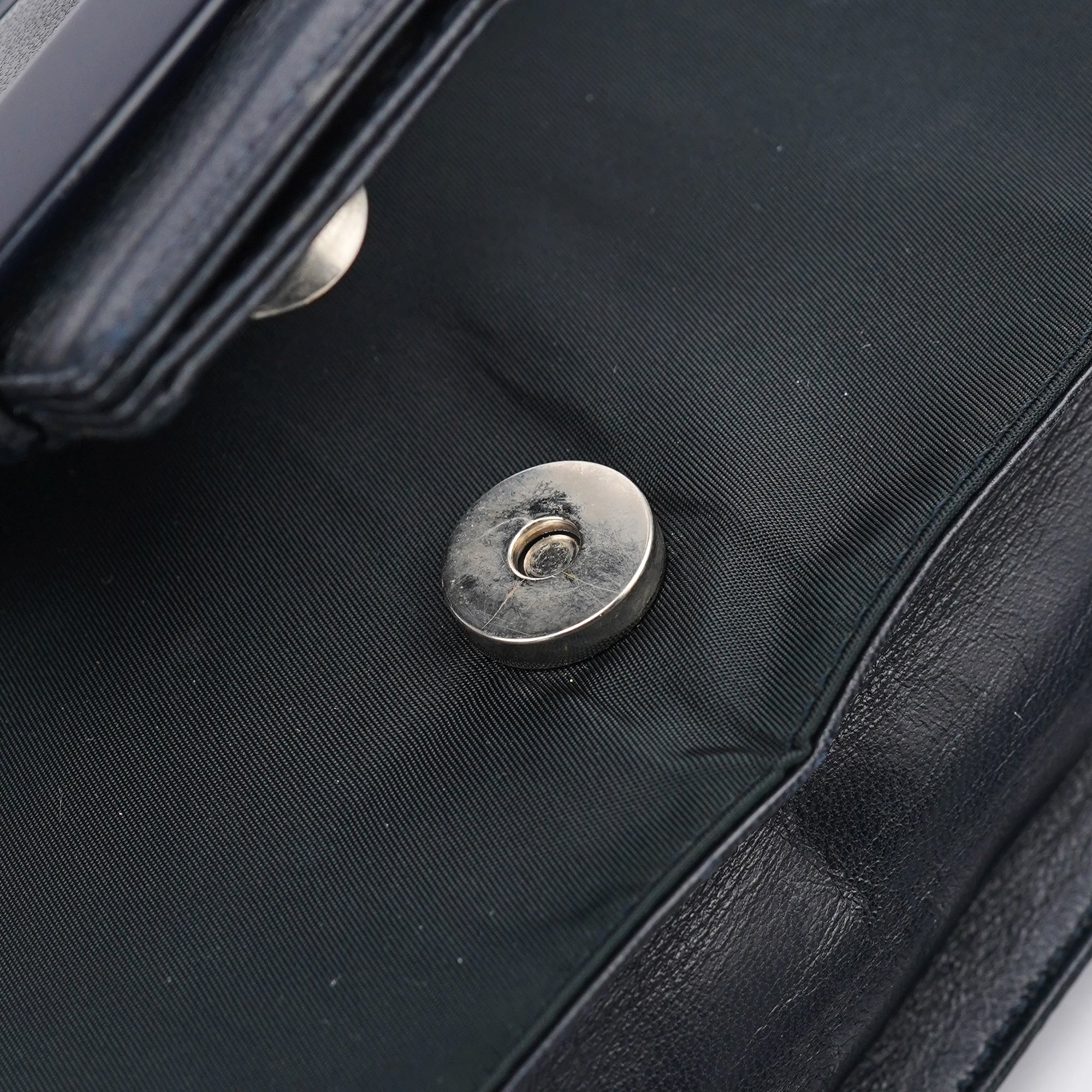 Navy Tessuto Nappa Top Handle Bag