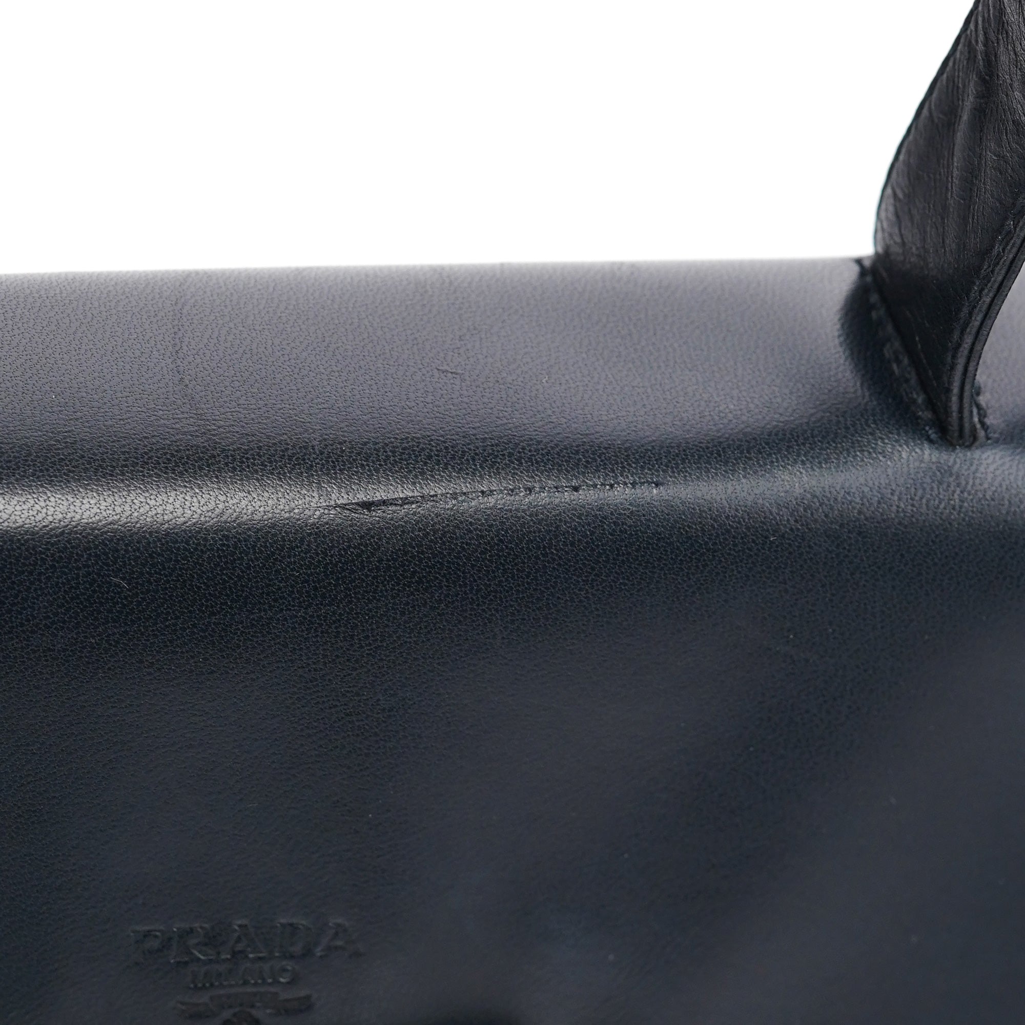 Navy Tessuto Nappa Top Handle Bag