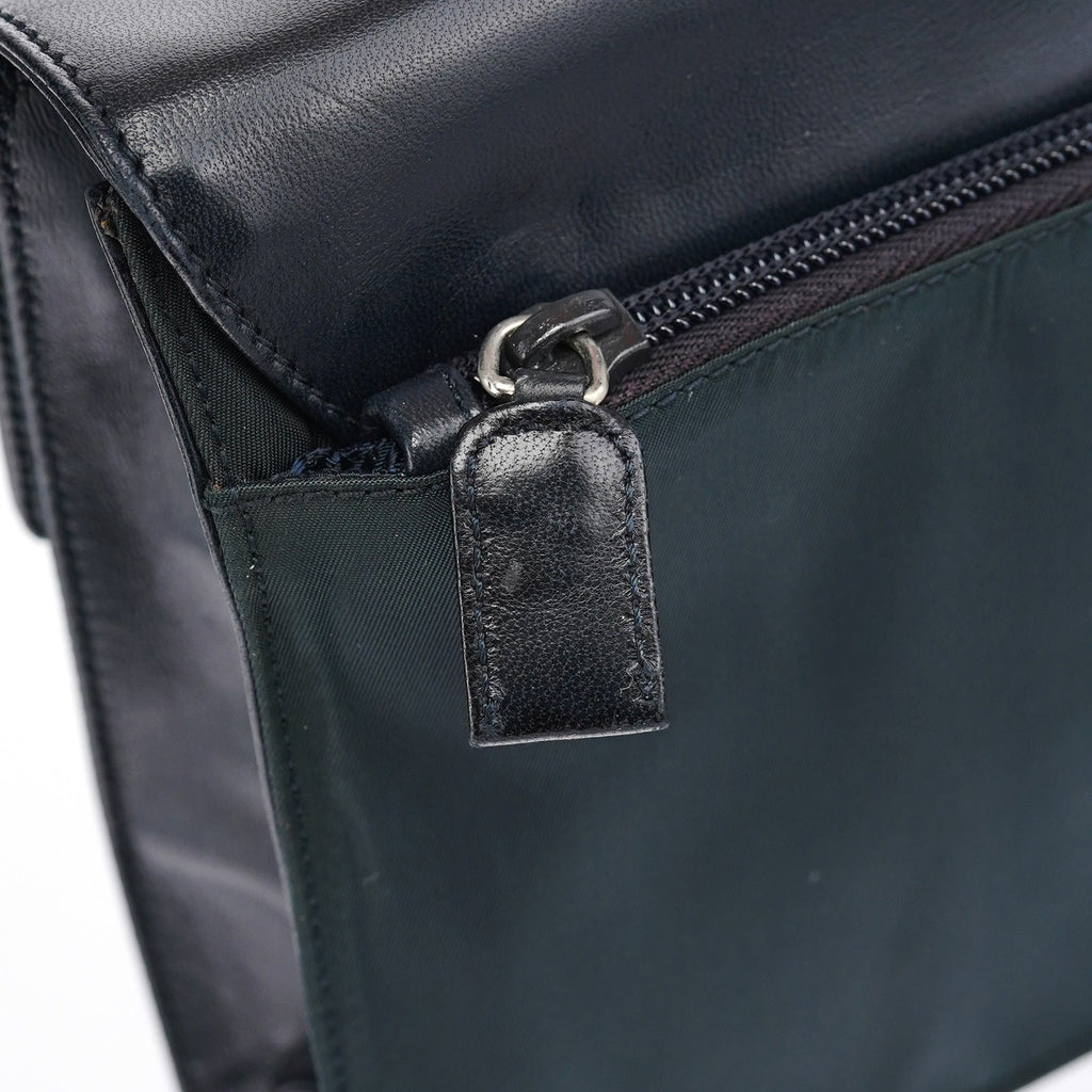 Navy Tessuto Nappa Top Handle Bag