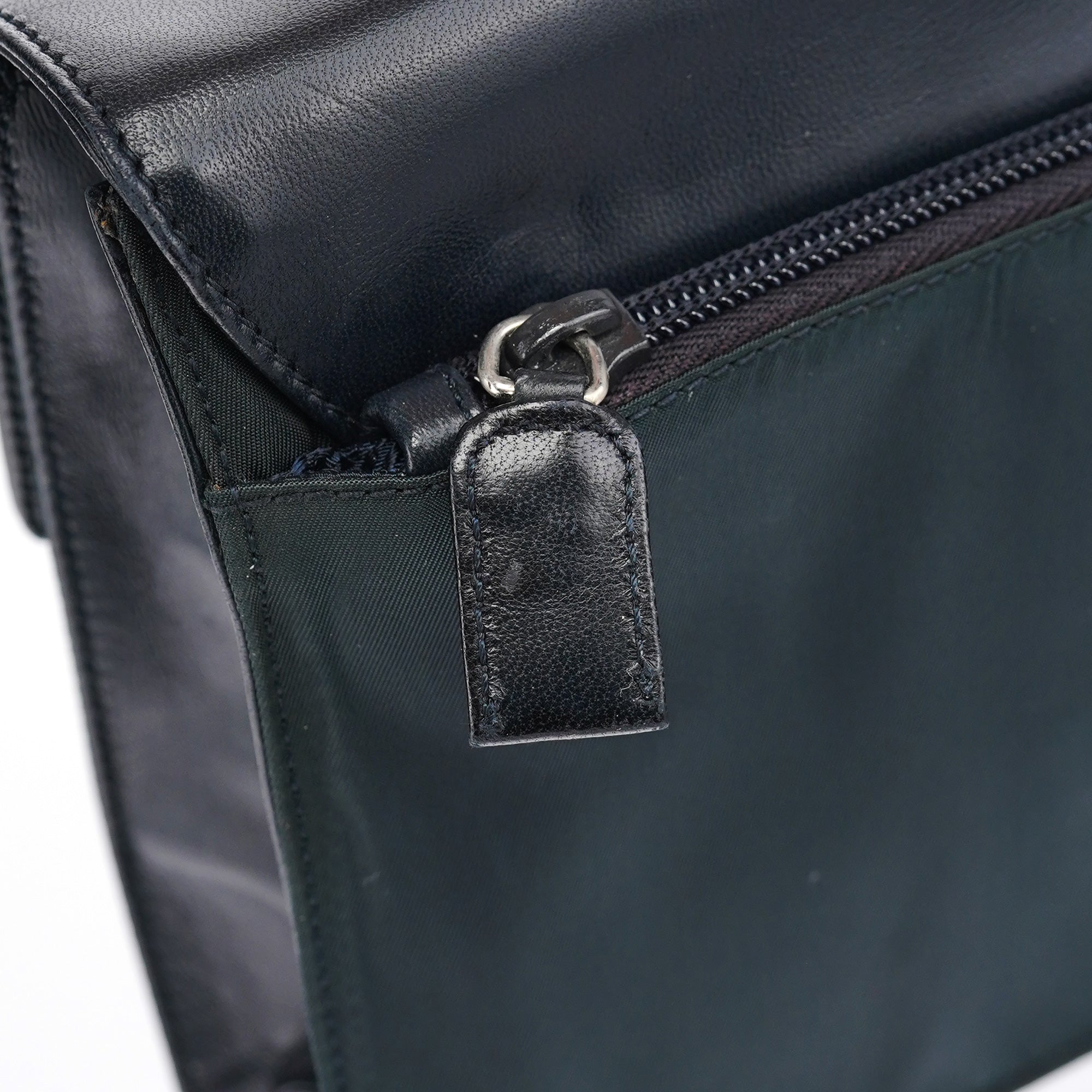 Navy Tessuto Nappa Top Handle Bag