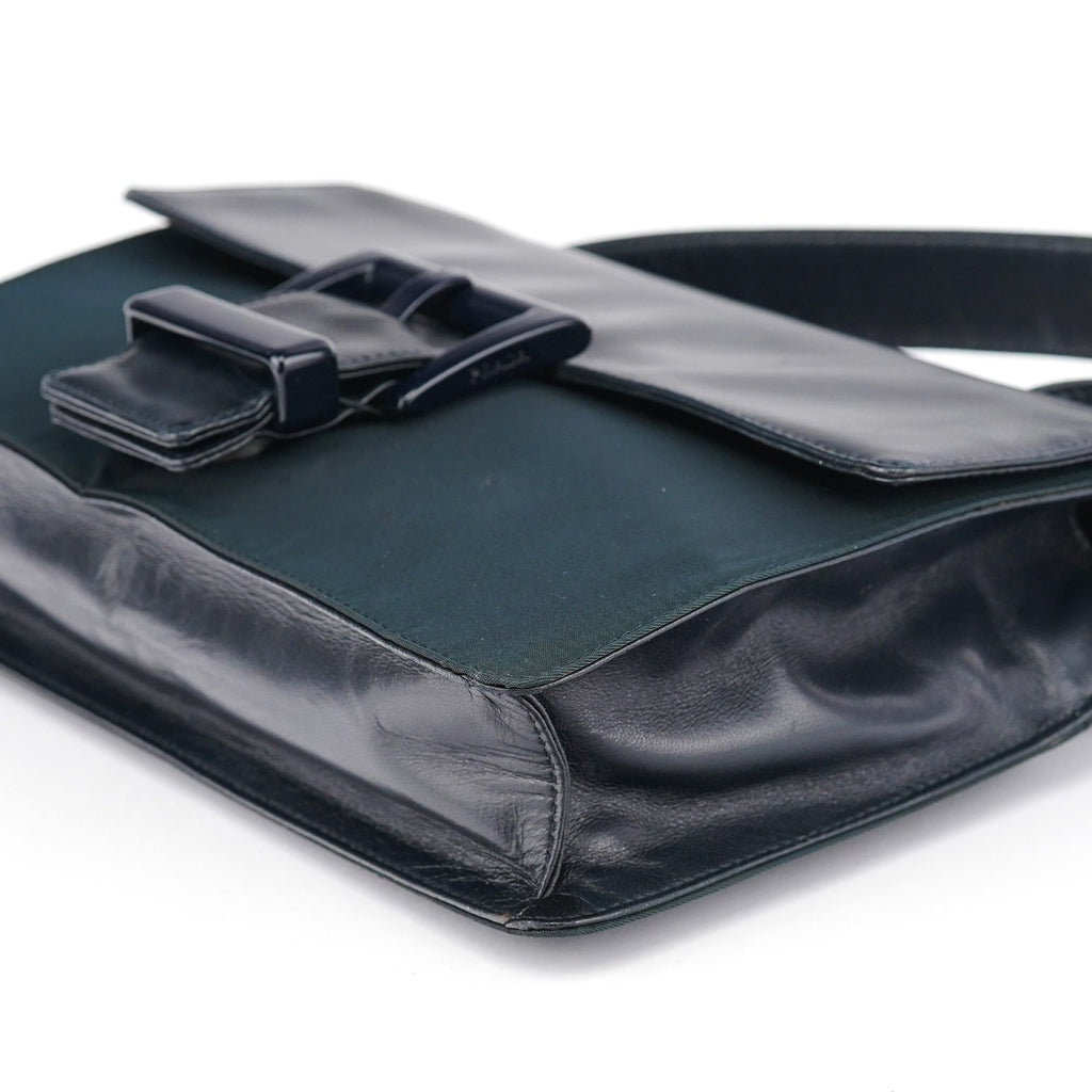 Navy Tessuto Nappa Top Handle Bag