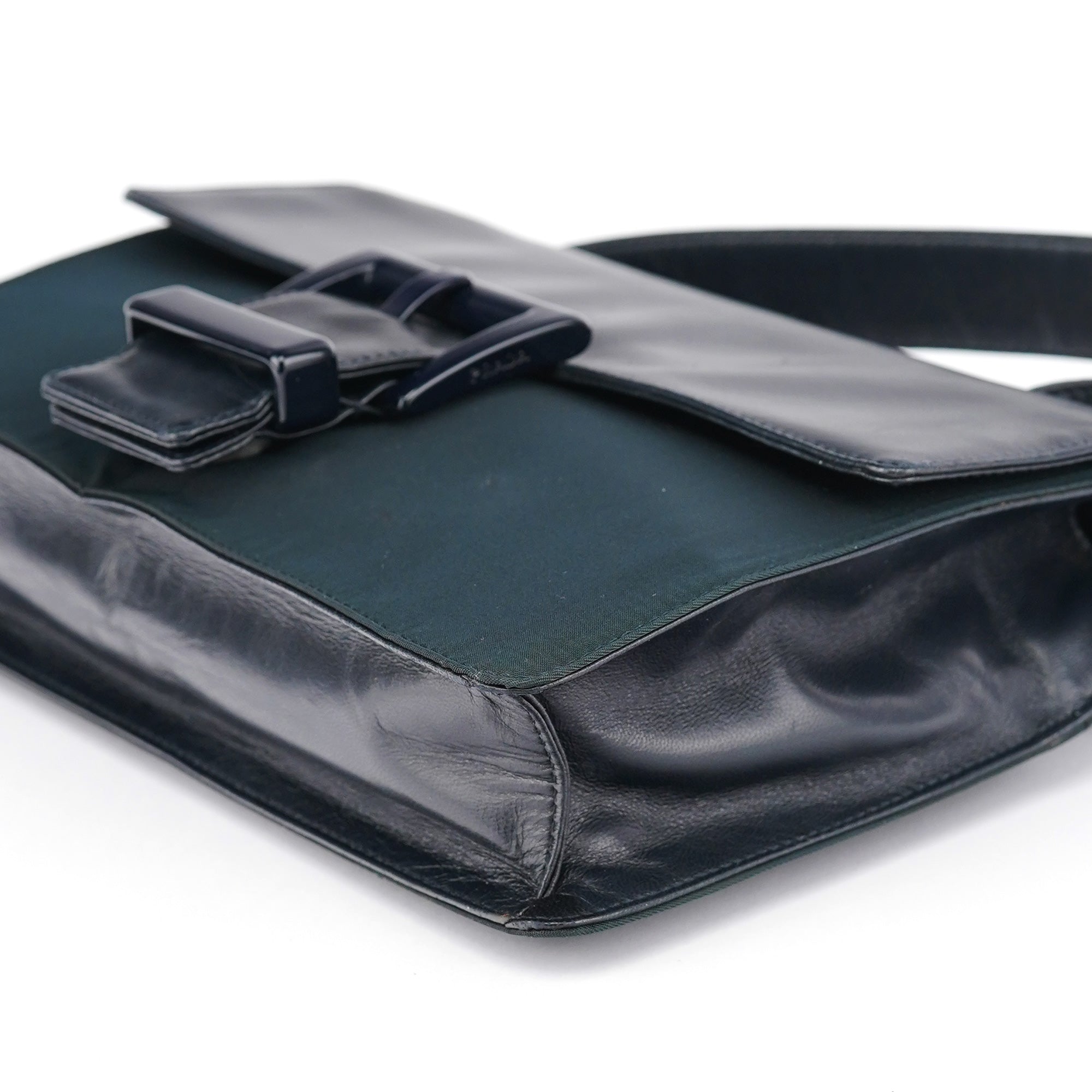 Navy Tessuto Nappa Top Handle Bag