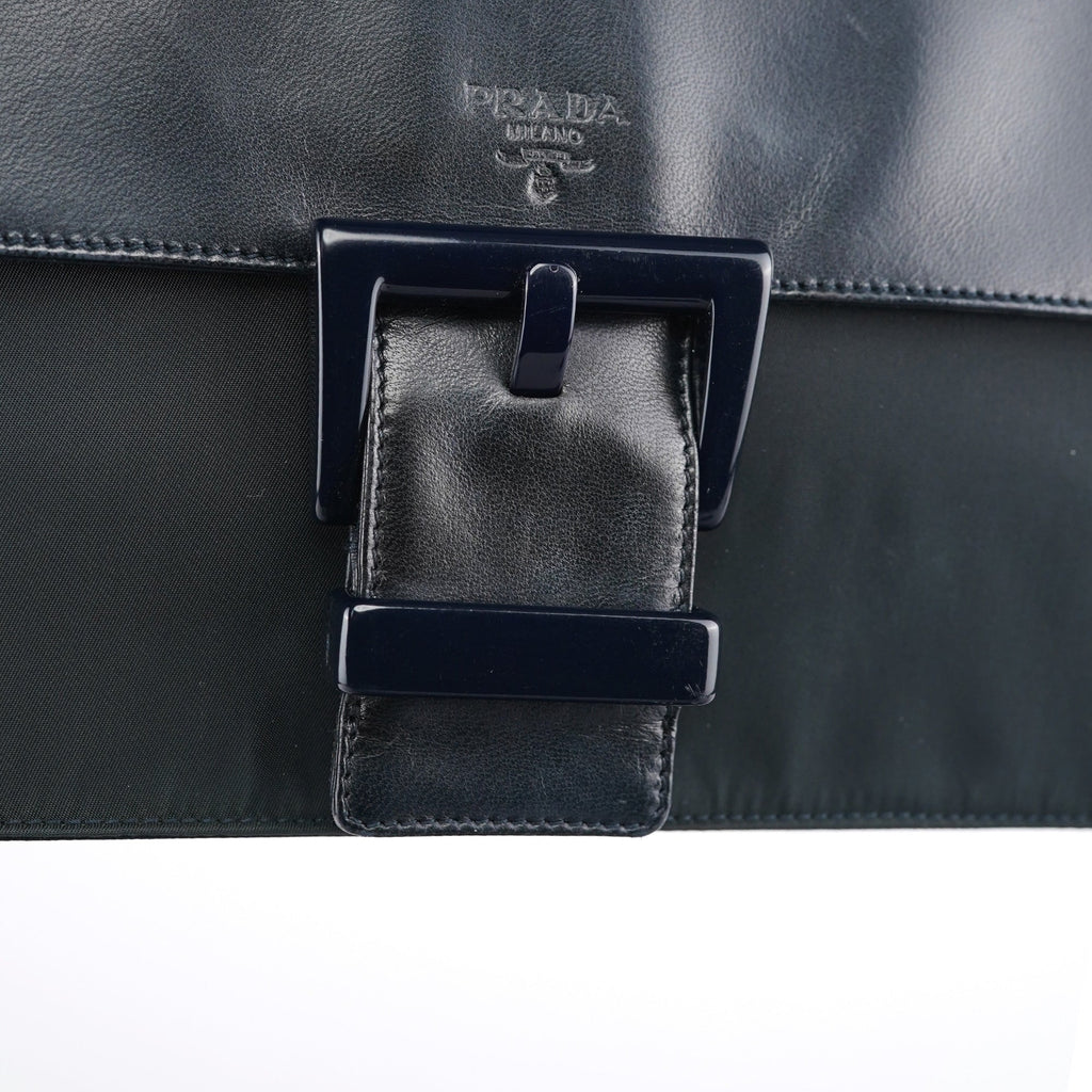 Navy Tessuto Nappa Top Handle Bag