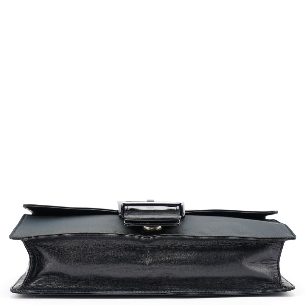 Navy Tessuto Nappa Top Handle Bag