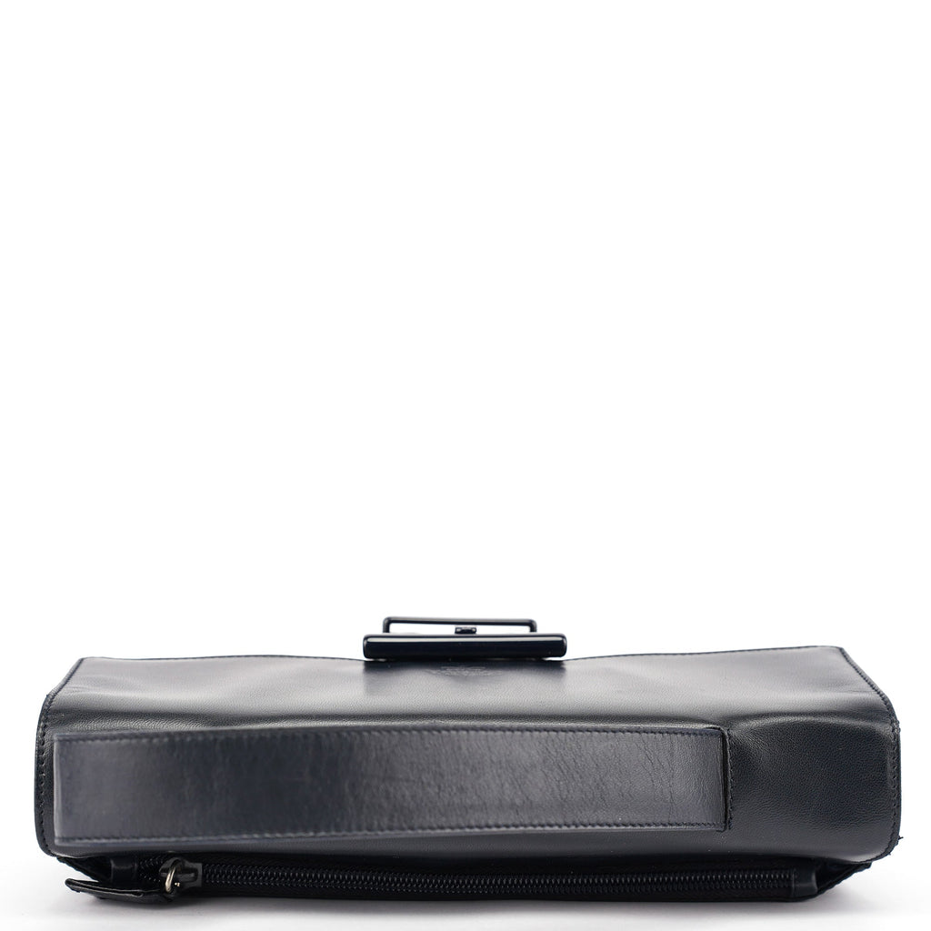 Navy Tessuto Nappa Top Handle Bag