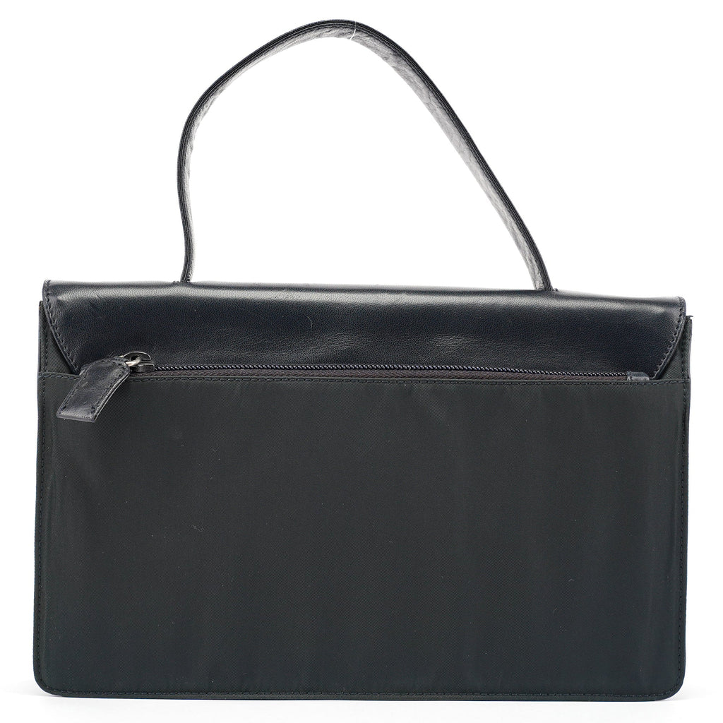 Navy Tessuto Nappa Top Handle Bag