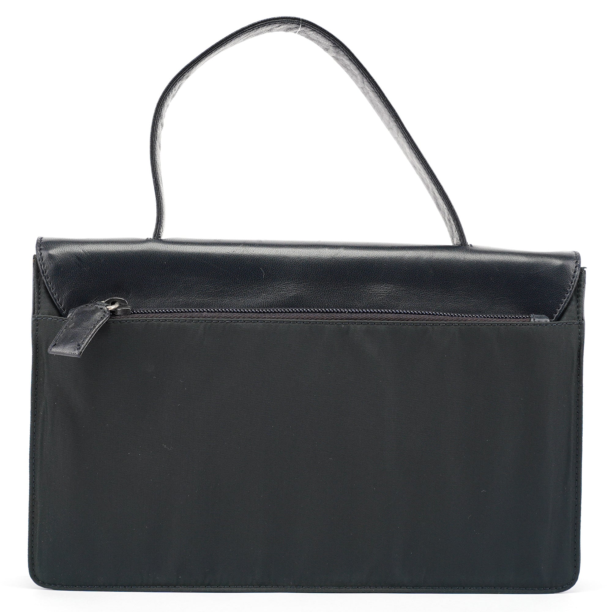 Navy Tessuto Nappa Top Handle Bag