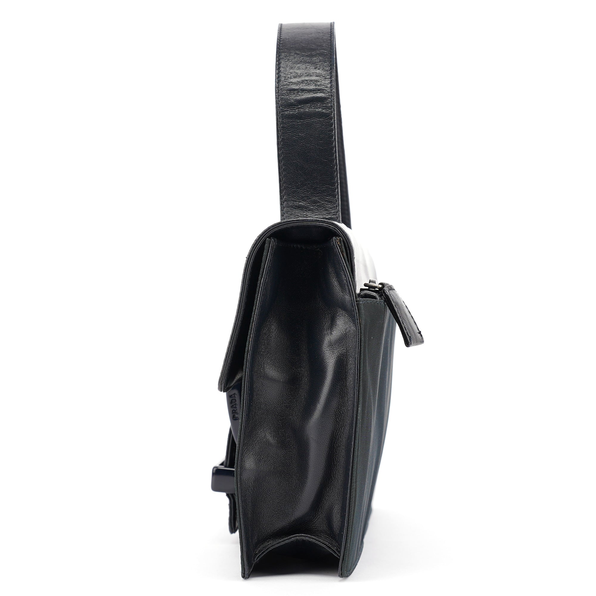 Navy Tessuto Nappa Top Handle Bag