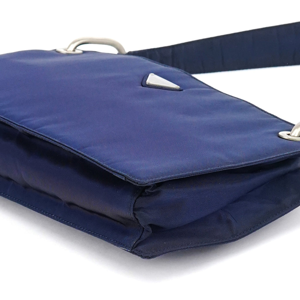 Navy Tessuto Nylon Shoulder Bag