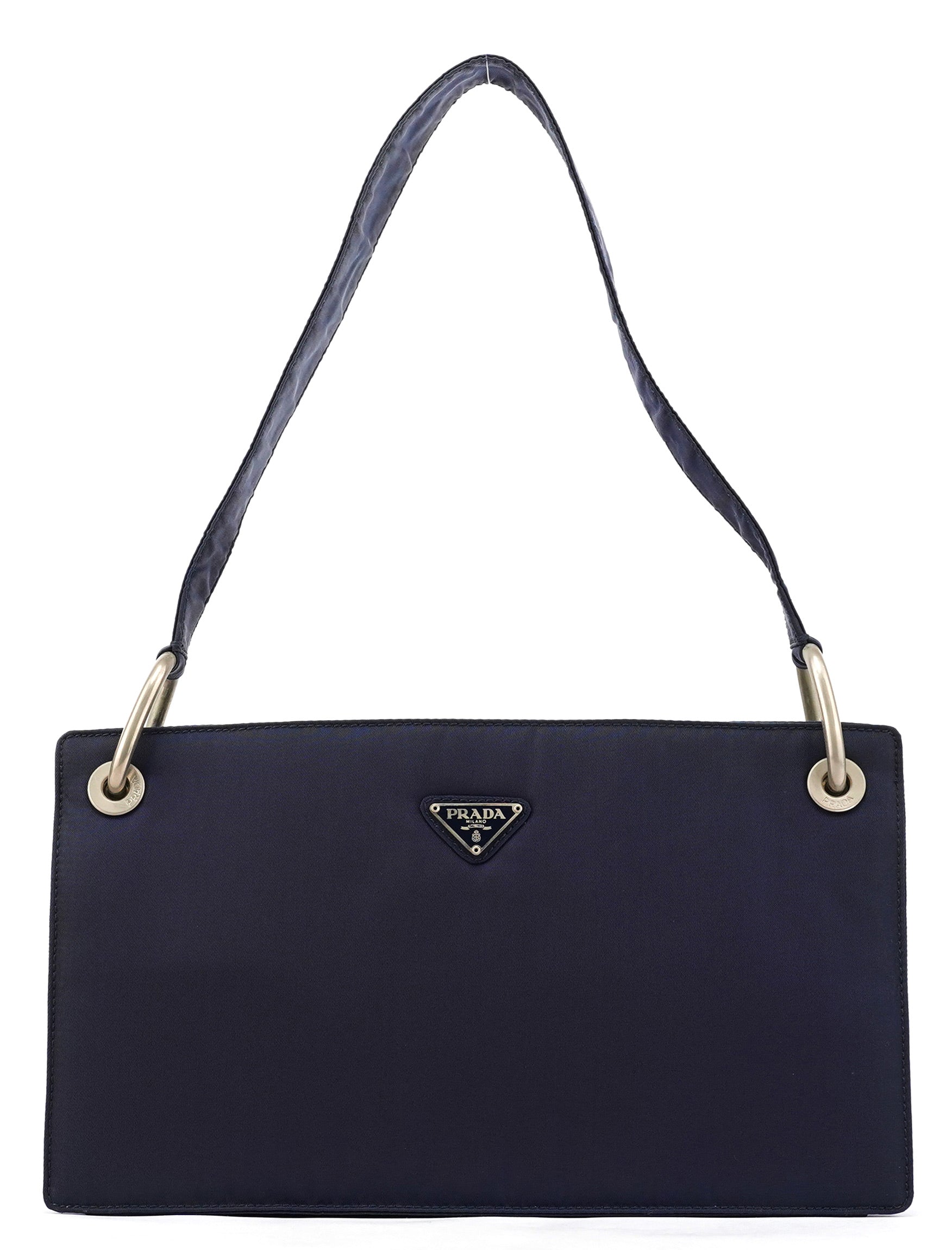 Navy Tessuto Nylon Shoulder Bag