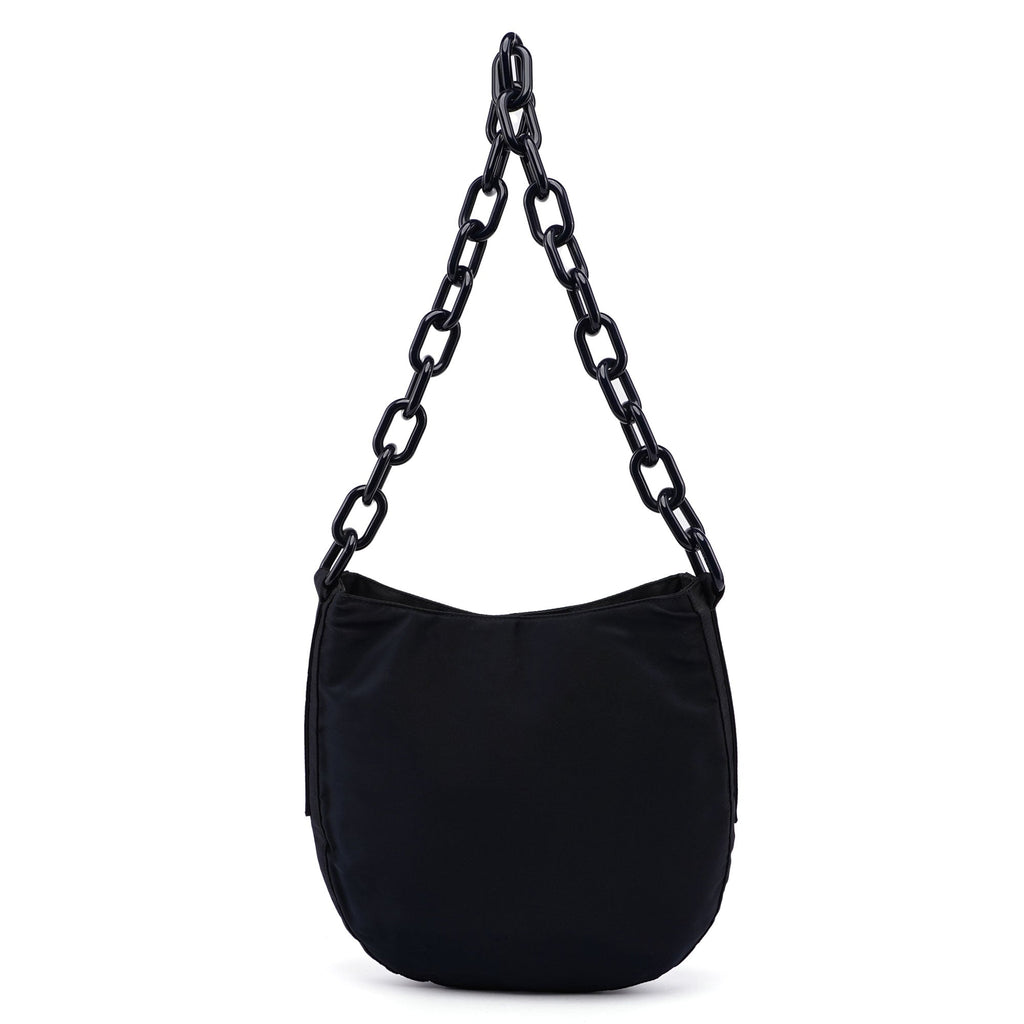 Navy Tessuto Plastic Shoulder Bag