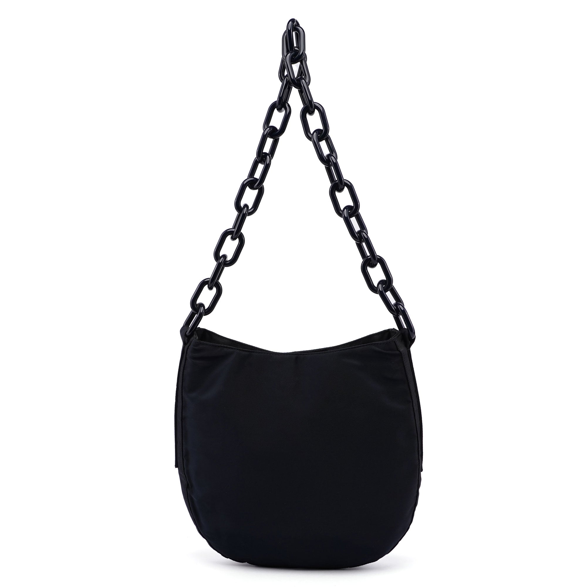 Navy Tessuto Plastic Shoulder Bag
