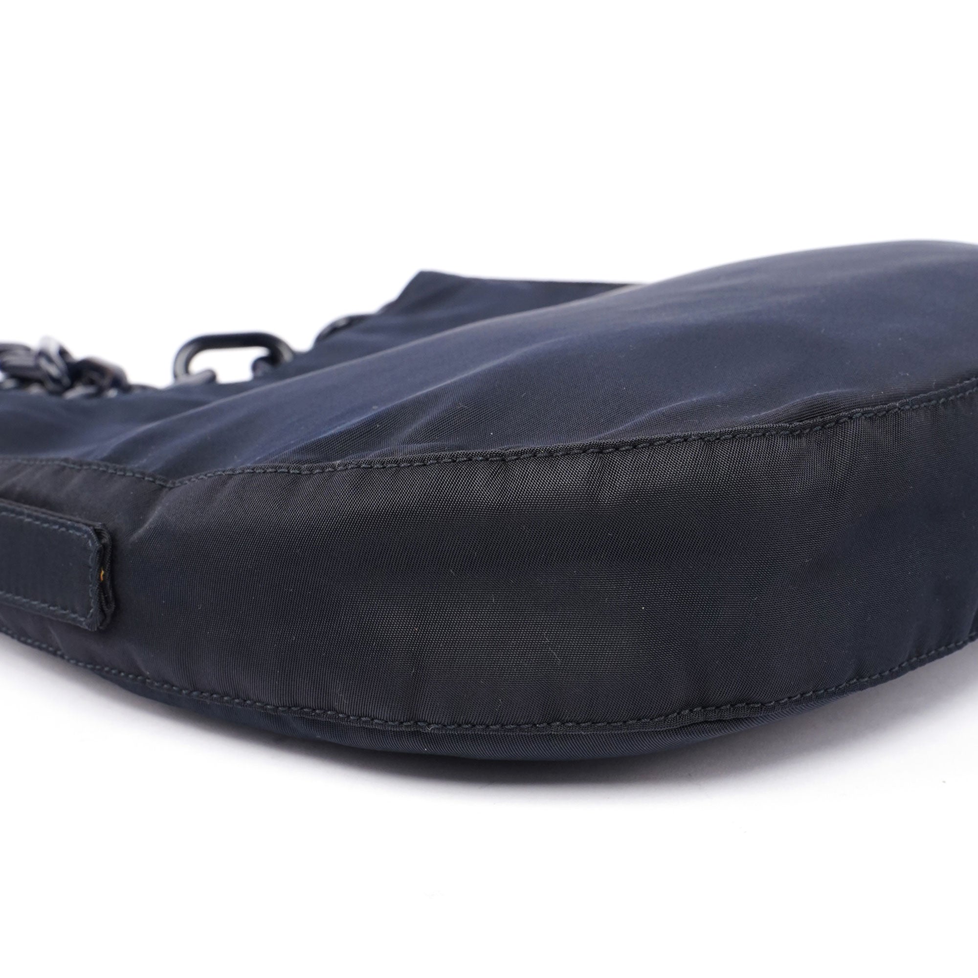 Navy Tessuto Plastic Shoulder Bag
