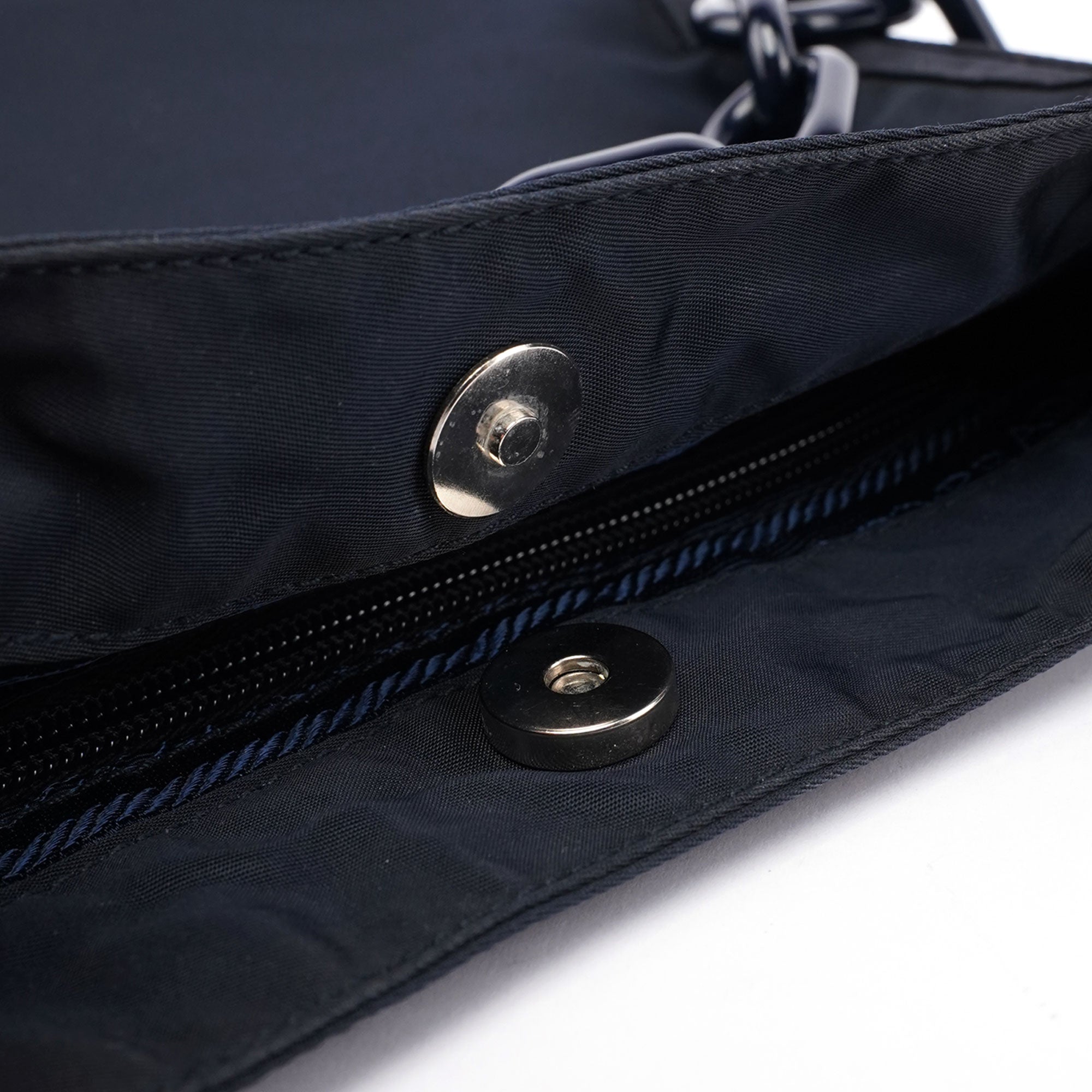 Navy Tessuto Plastic Shoulder Bag