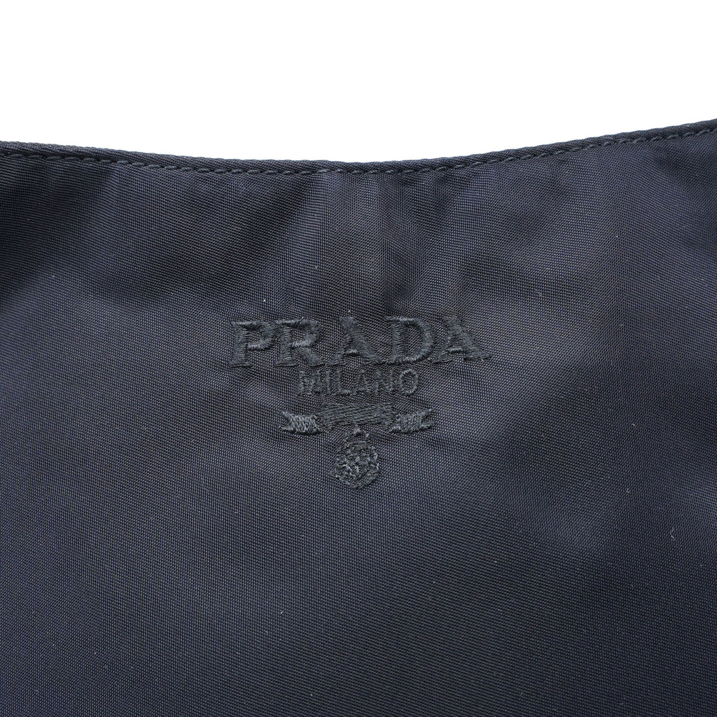 Navy Tessuto Plastic Shoulder Bag
