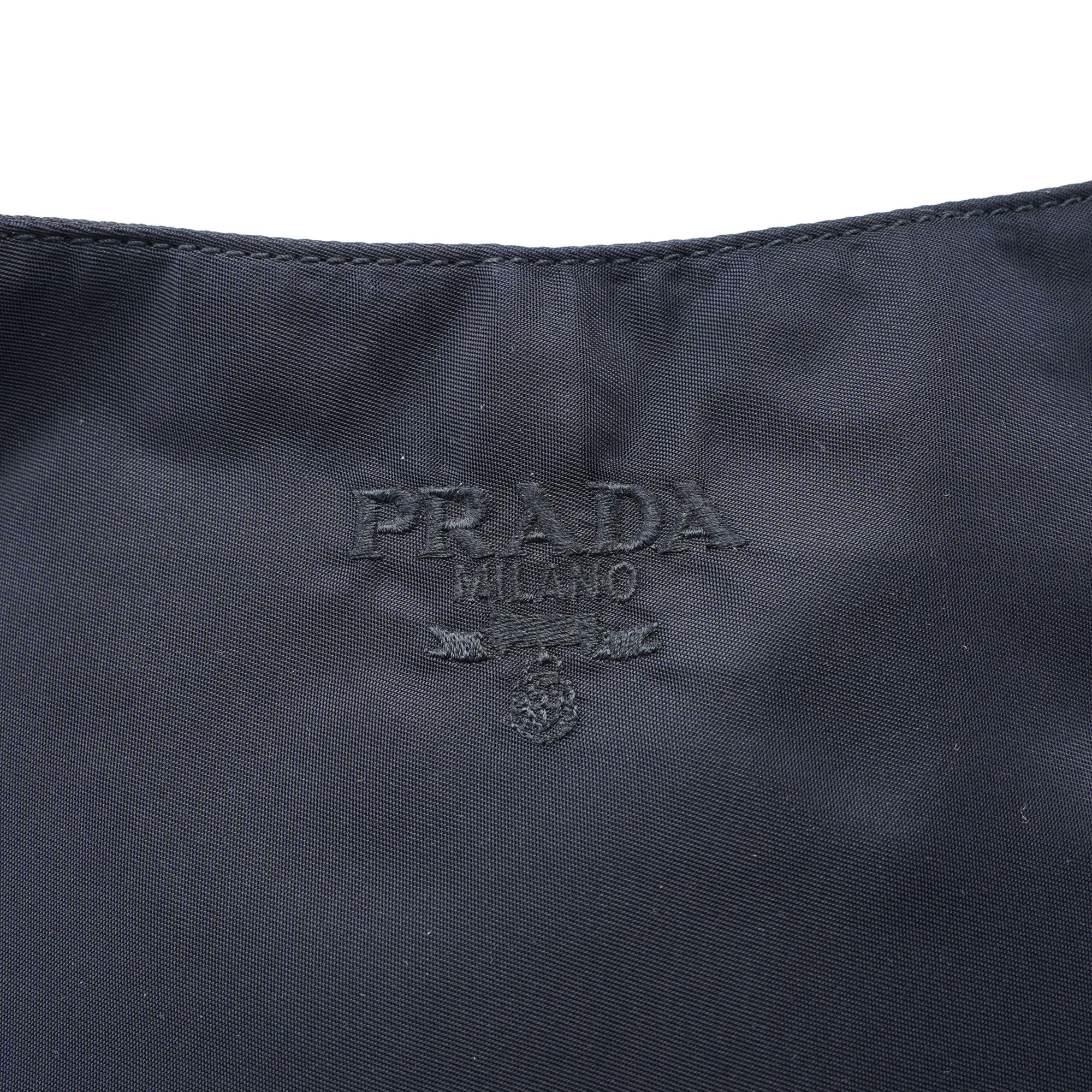 Navy Tessuto Plastic Shoulder Bag