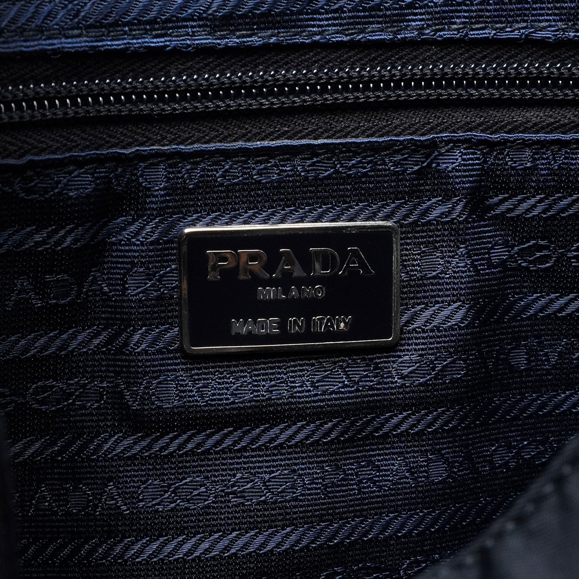 Navy Tessuto Plastic Shoulder Bag