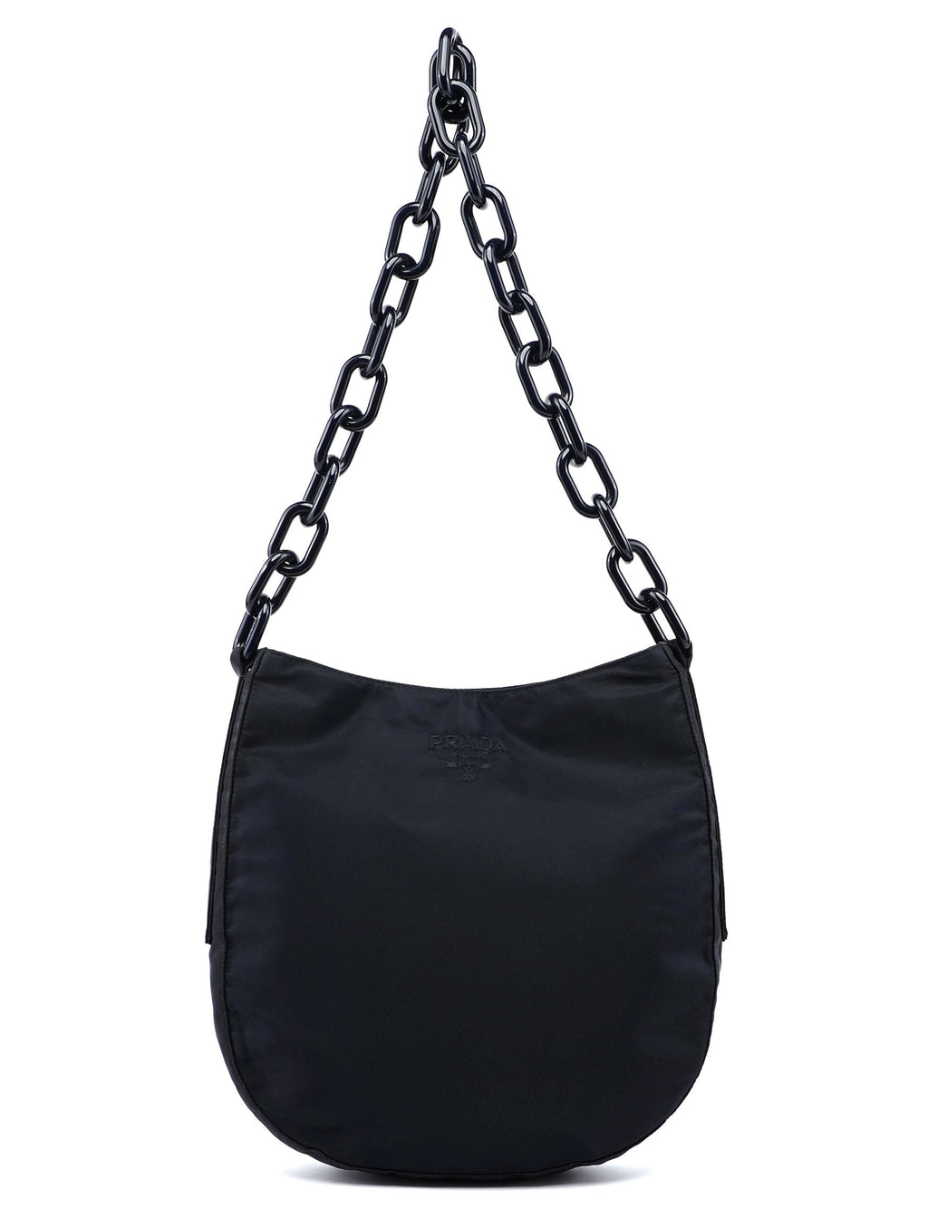 Navy Tessuto Plastic Shoulder Bag