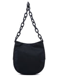 Navy Tessuto Plastic Shoulder Bag