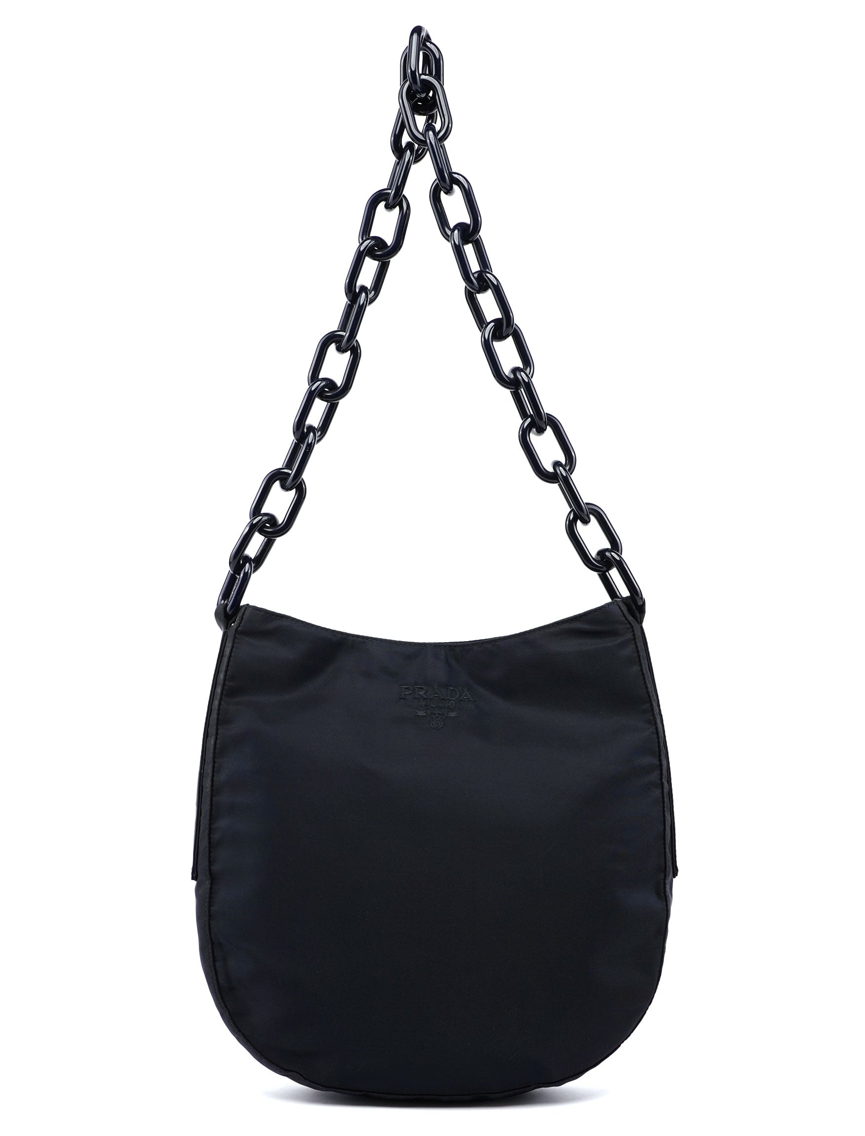 Navy Tessuto Plastic Shoulder Bag