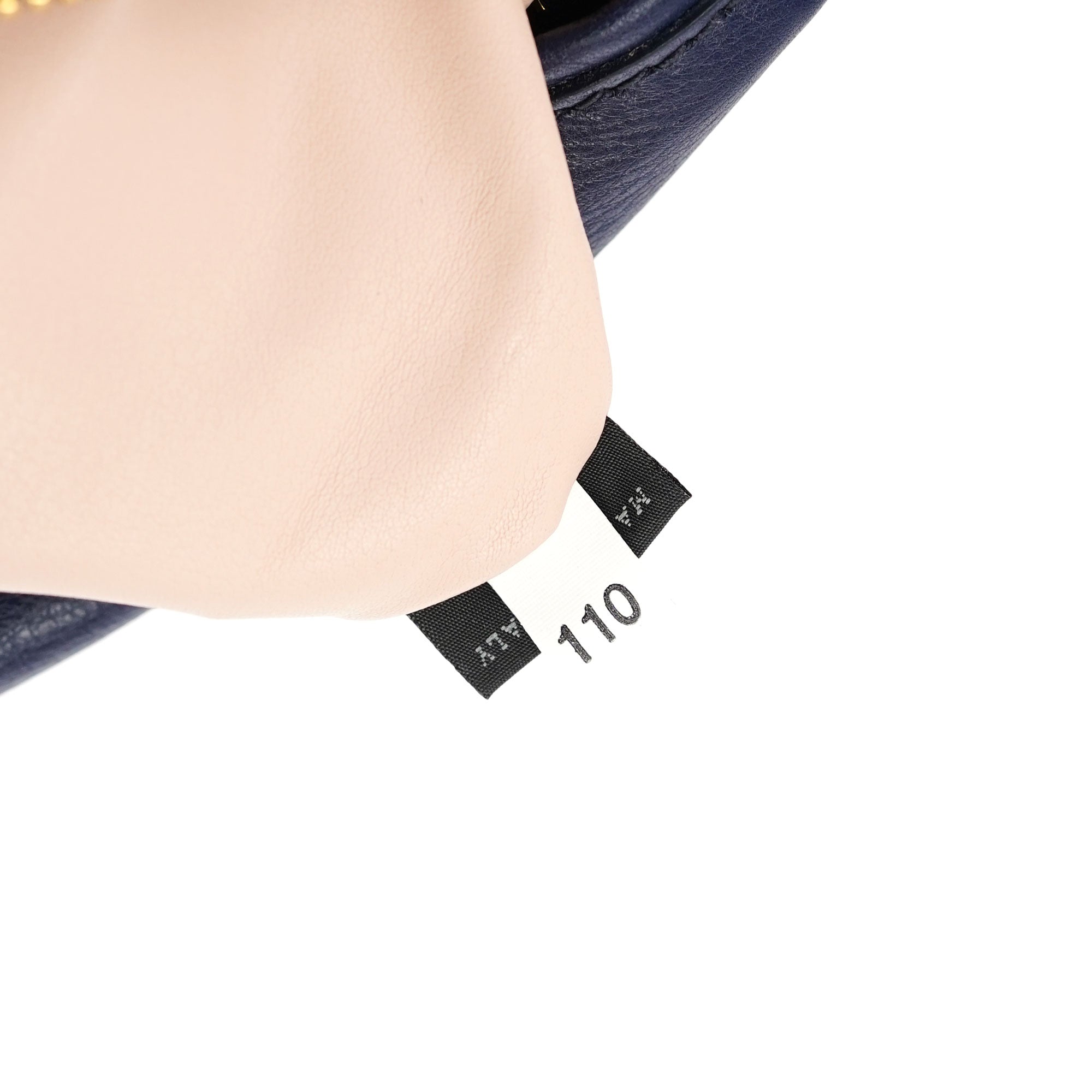 Navy Tweed Plastic Chain Shoulder Bag