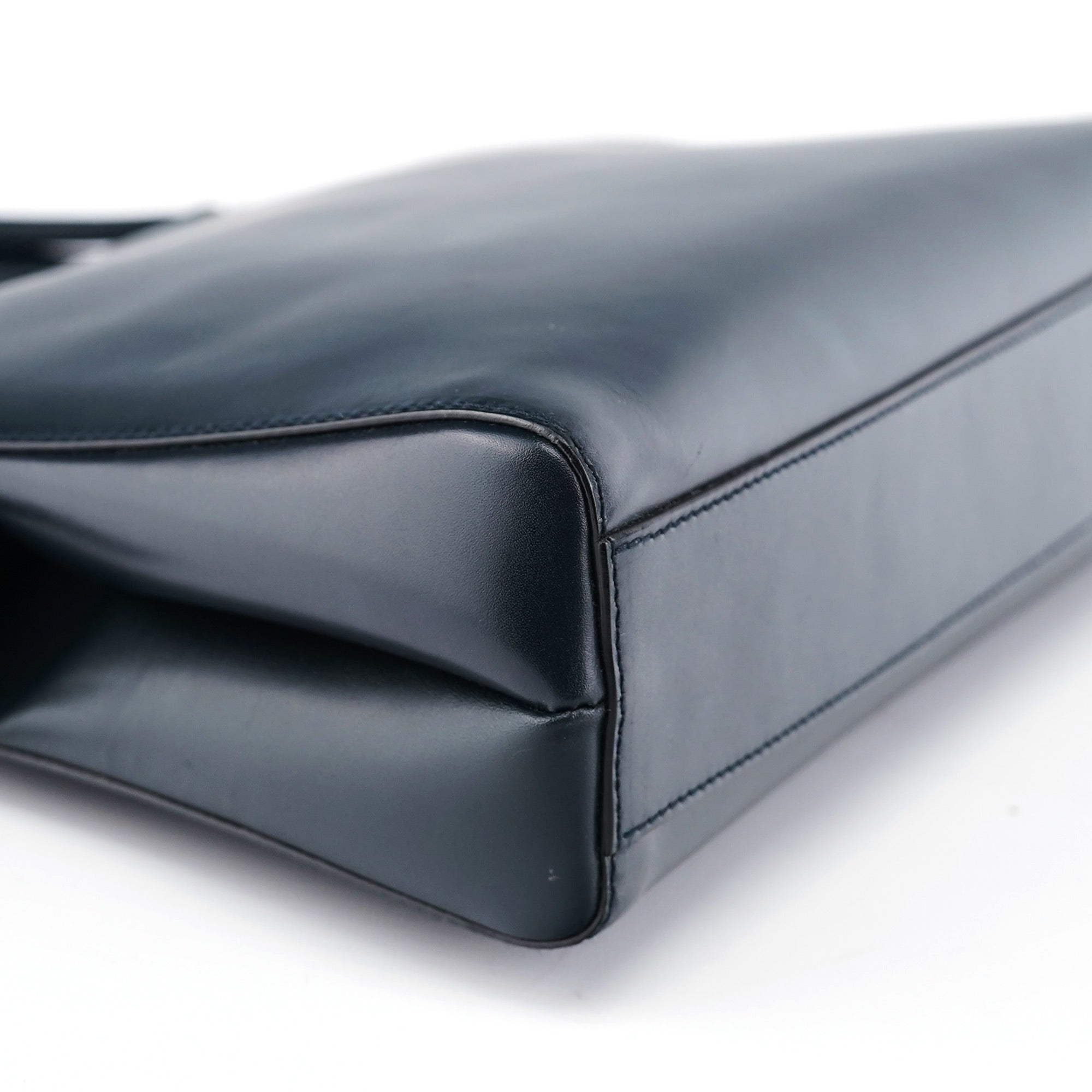 Navy Vitello Chic Shoulder Bag