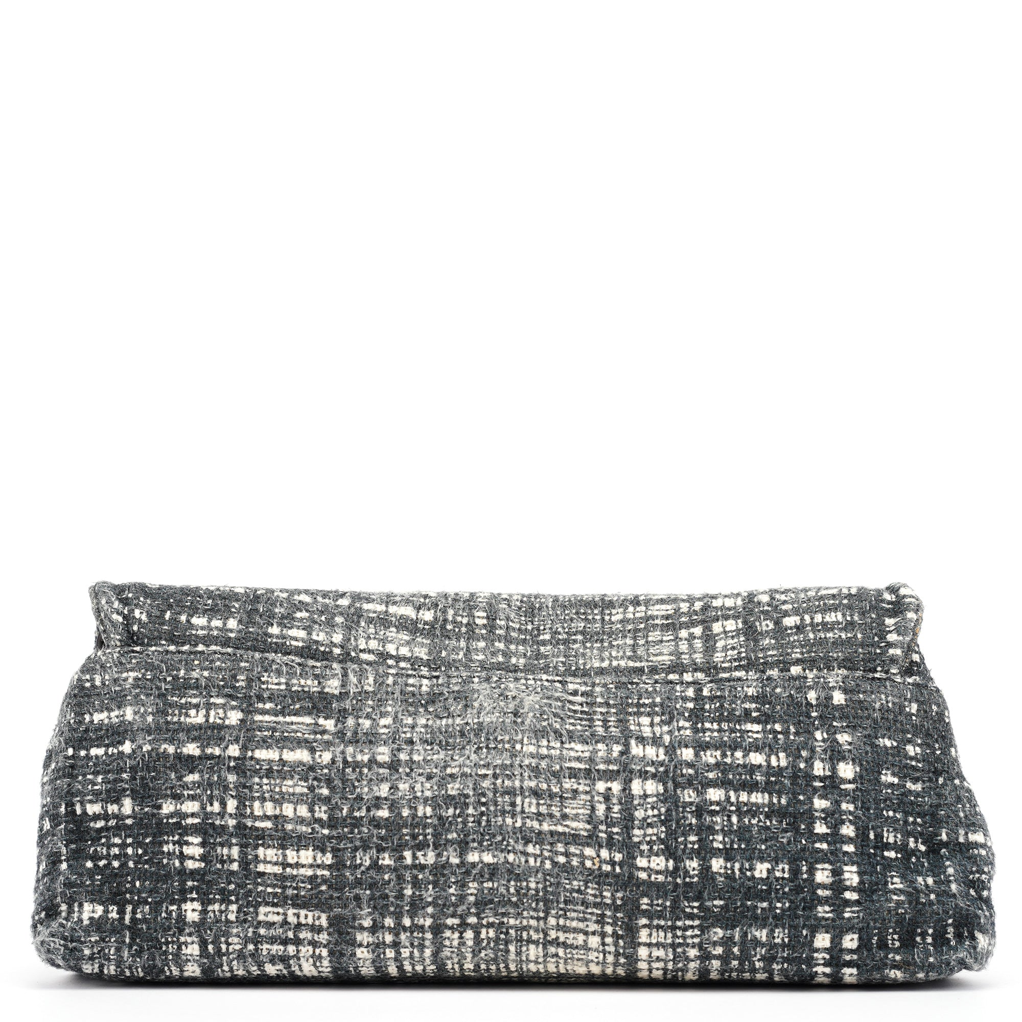 Navy White Tweed Clutch Bag