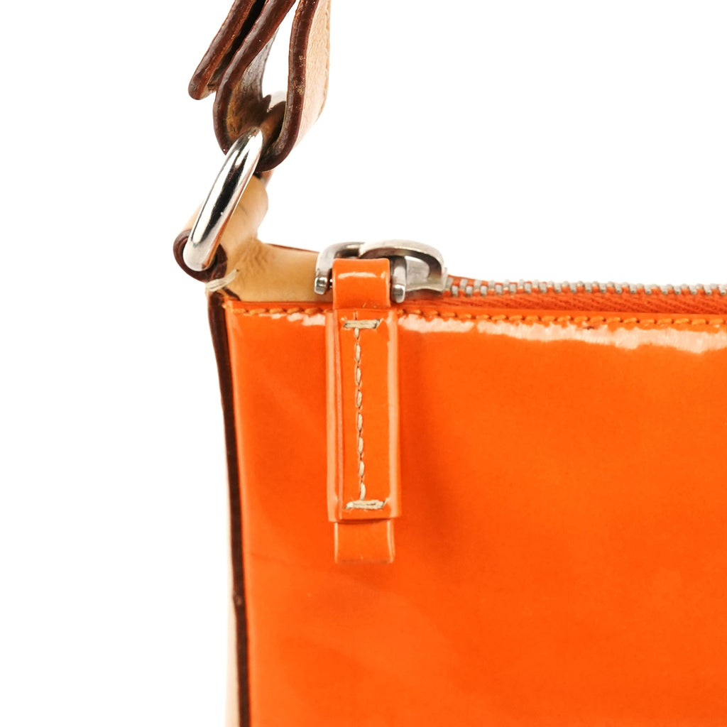 Orange Spazzolato Pochette Shoulder Bag
