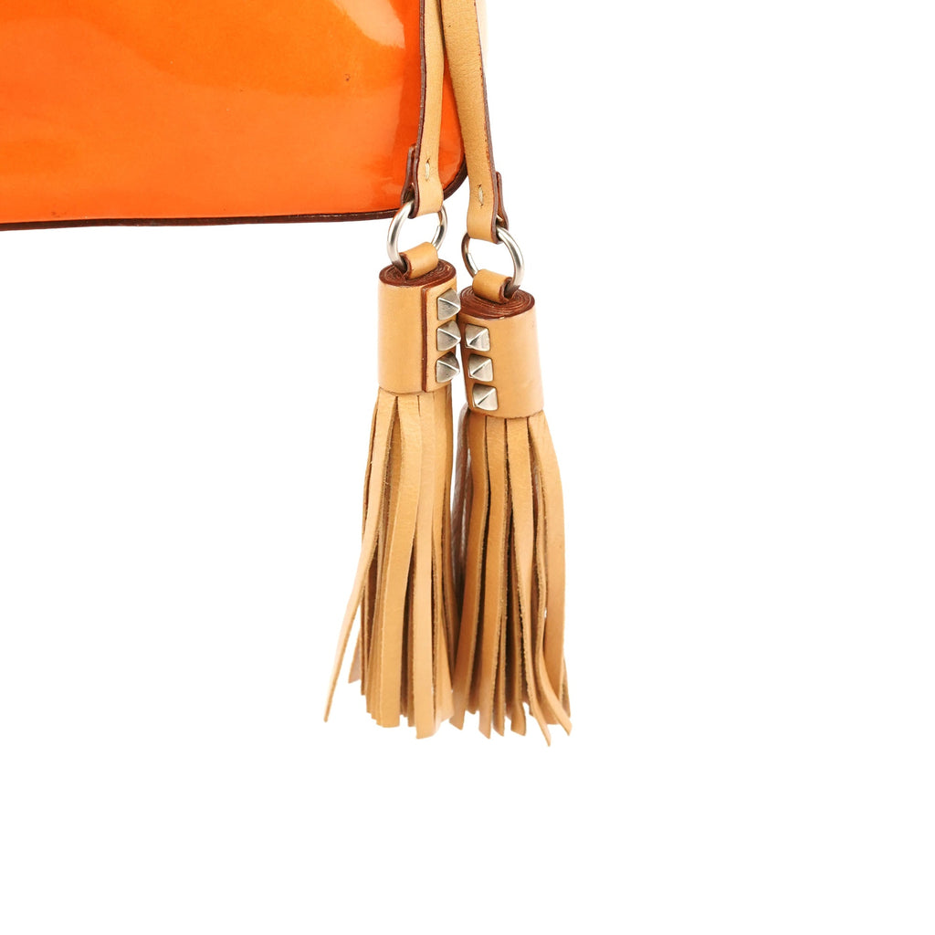 Orange Spazzolato Pochette Shoulder Bag