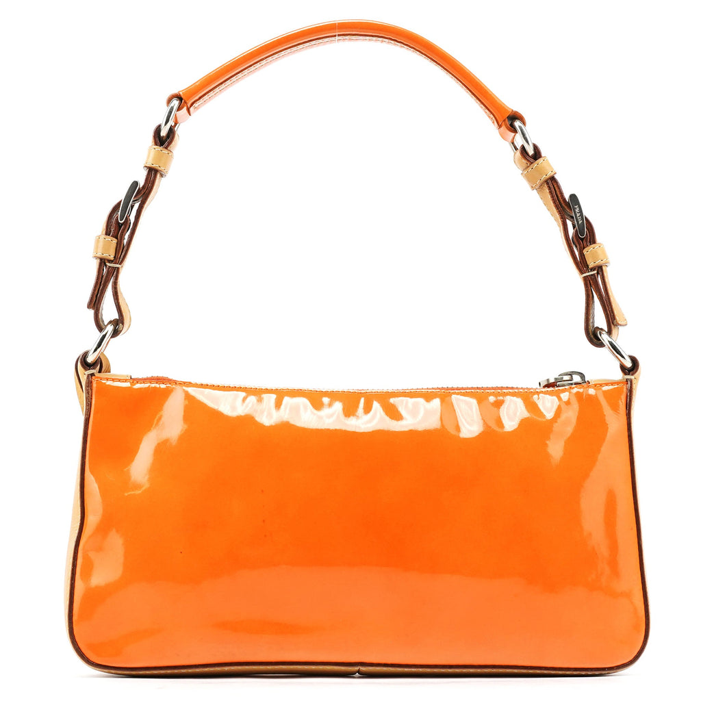 Orange Spazzolato Pochette Shoulder Bag