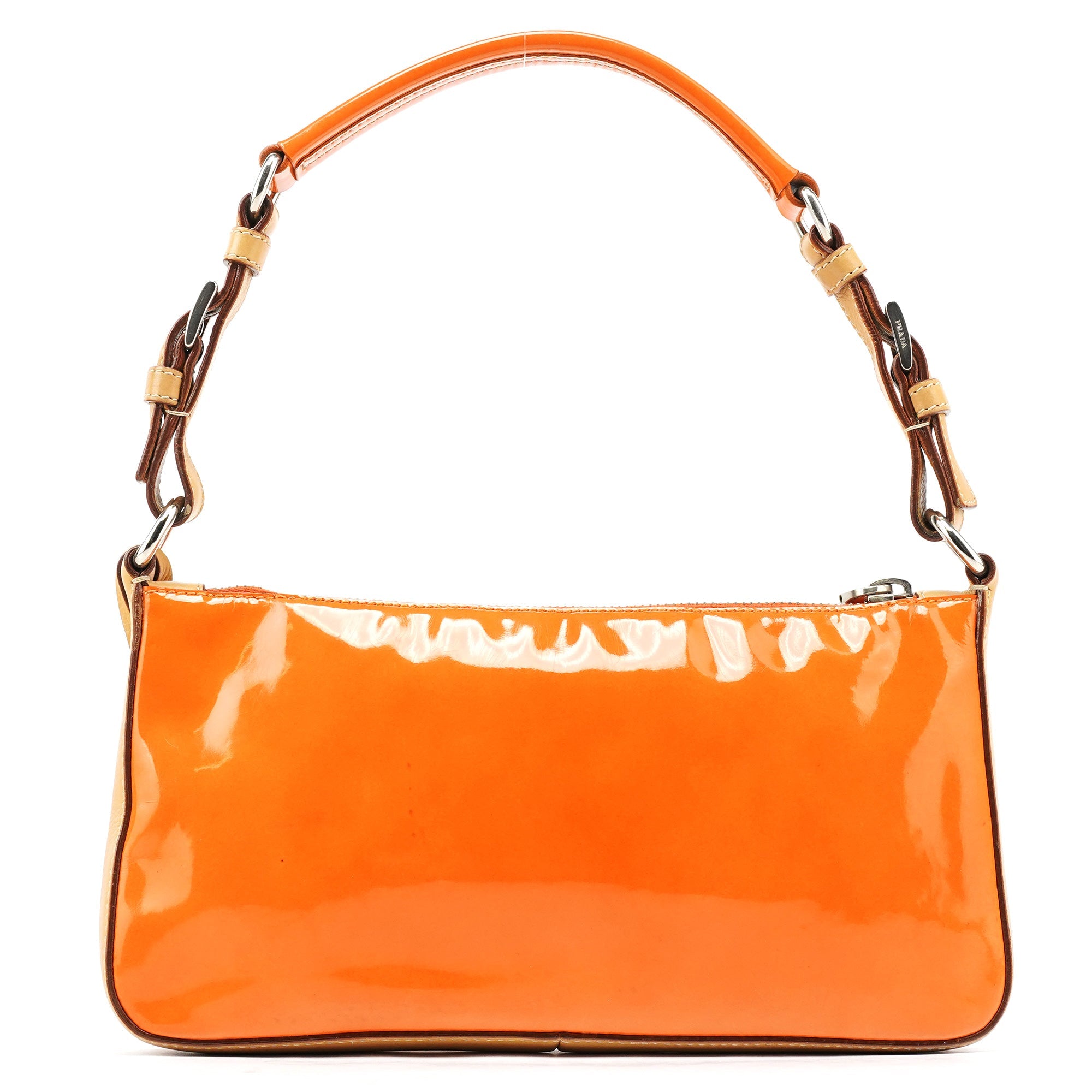 Orange Spazzolato Pochette Shoulder Bag