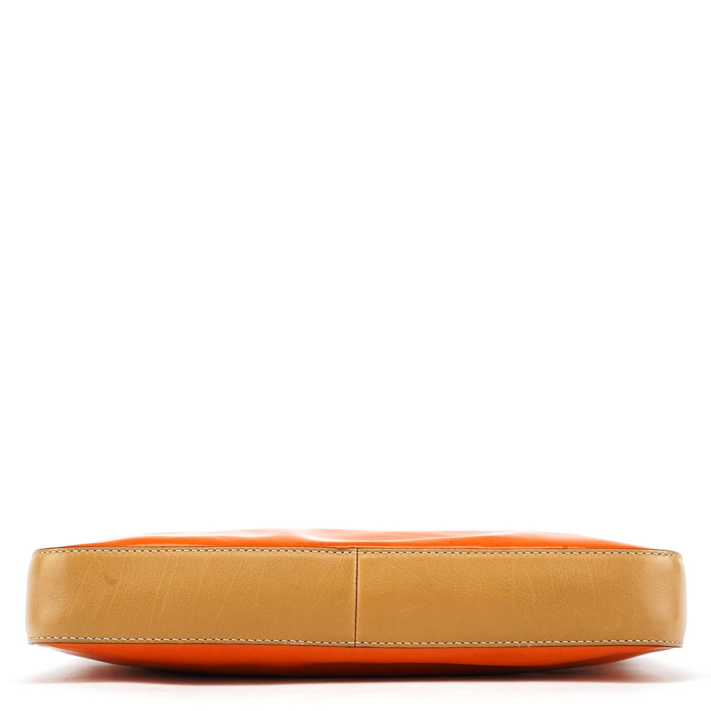 Orange Spazzolato Pochette Shoulder Bag