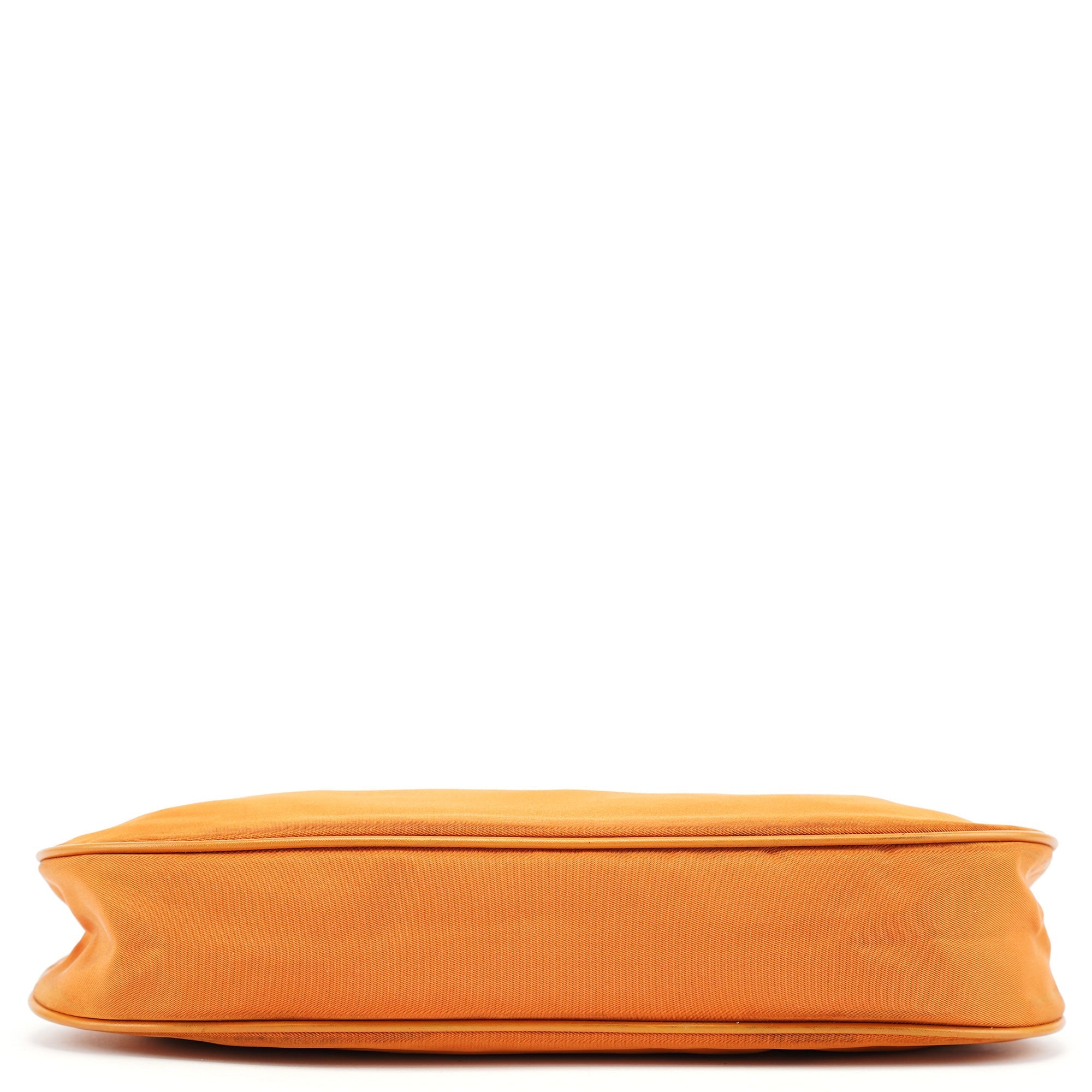 Orange Tessuto Chain Mini Hobo Bag