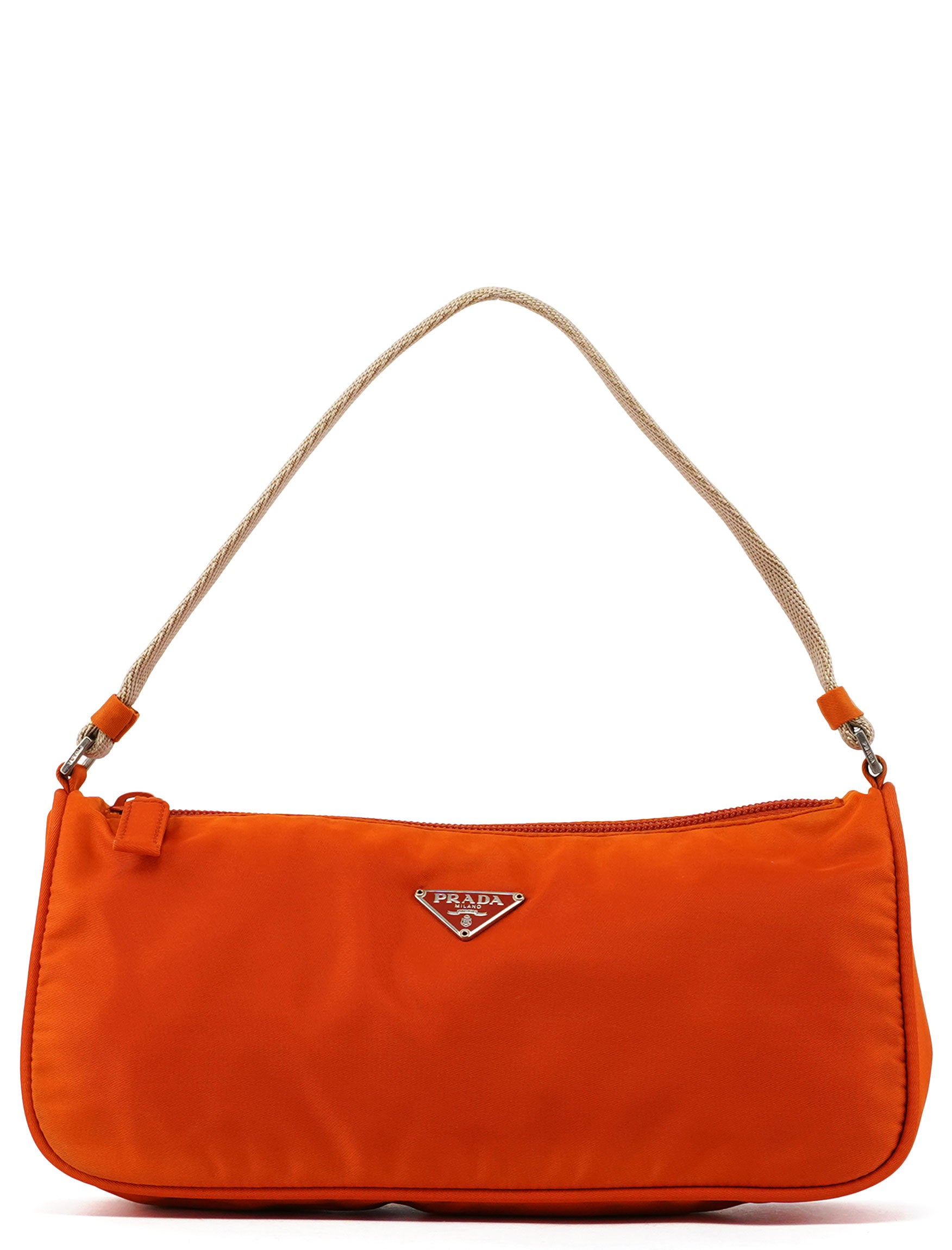 Orange Tessuto Mini Hobo Bag